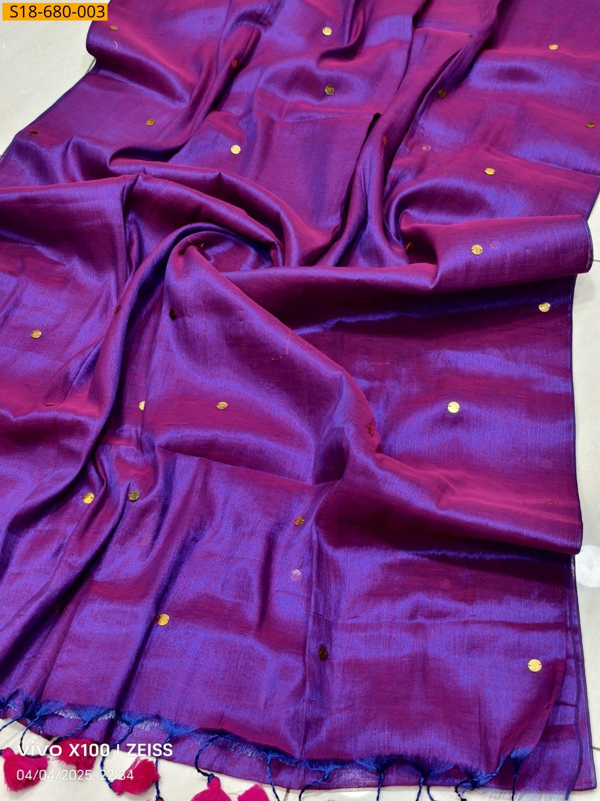 Lavender Fancy Linen Blooming Sarees