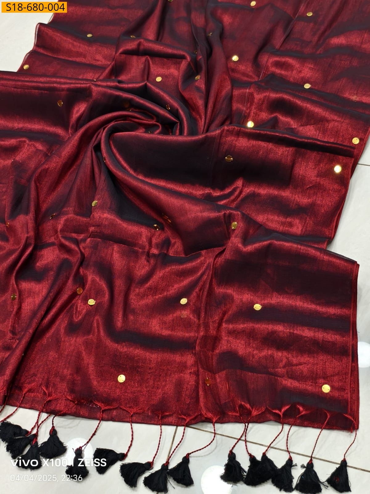 Maroon Fancy Linen Blooming Sarees