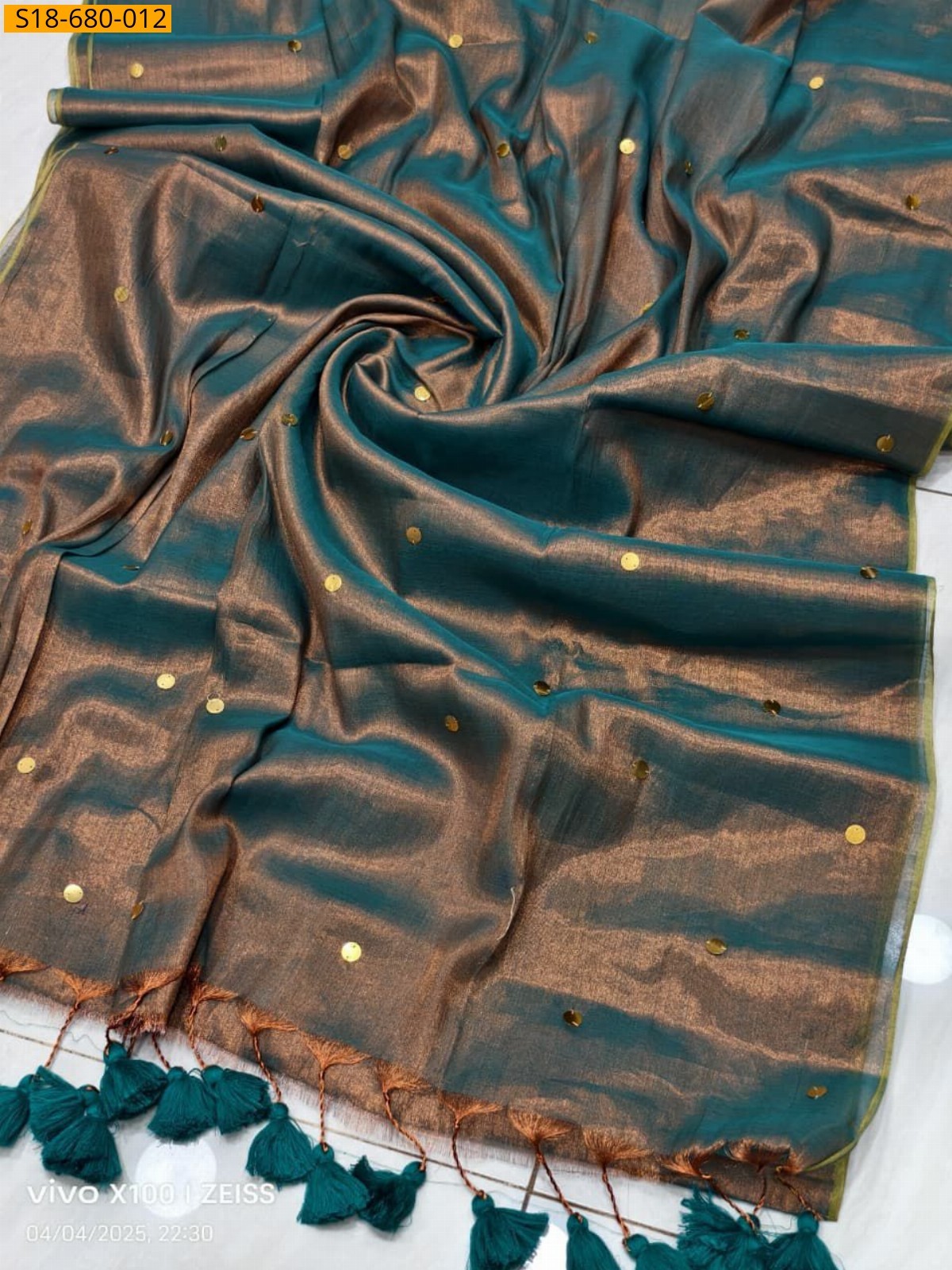 Copper Fancy Linen Blooming Sarees