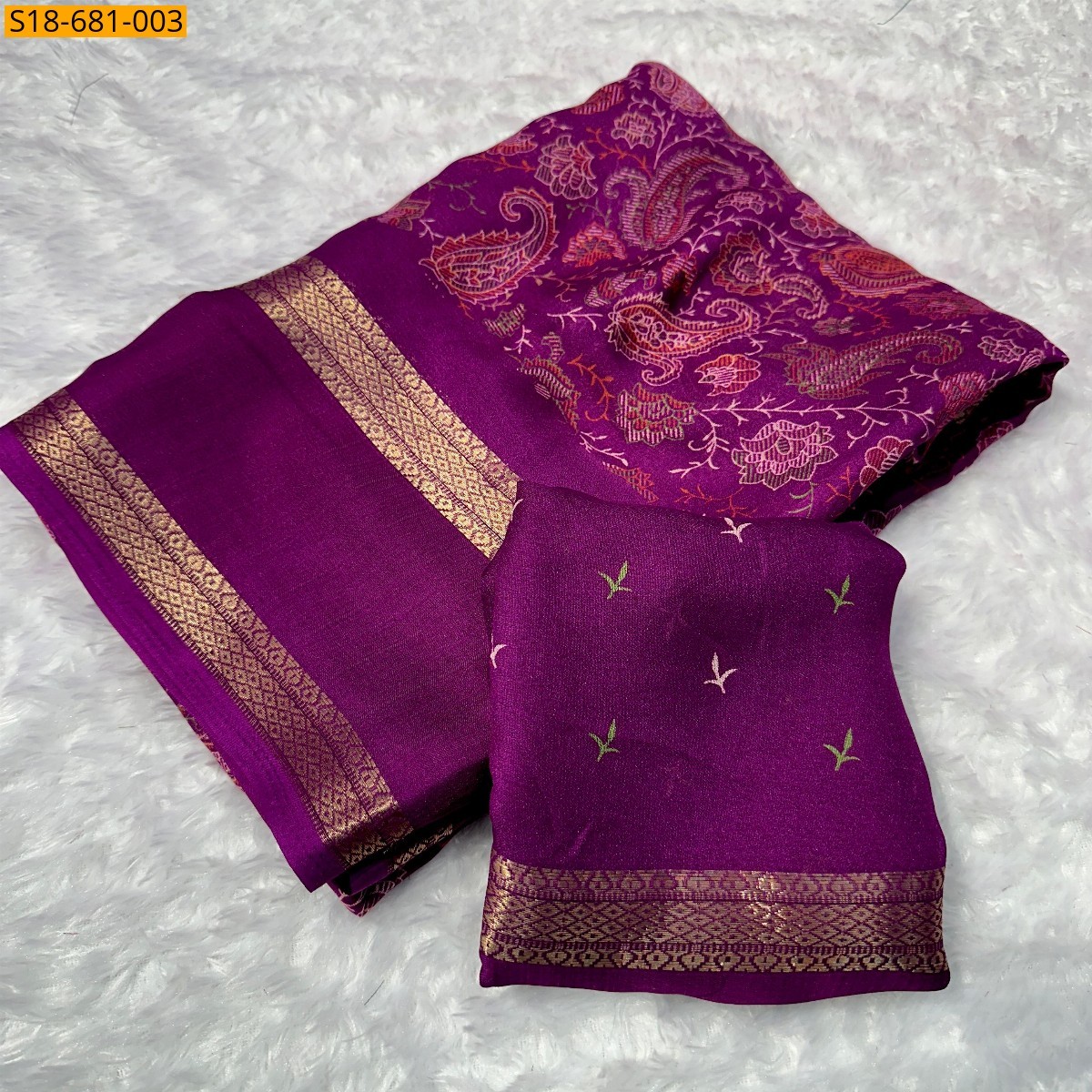 Purple Fancy Georgette sarees