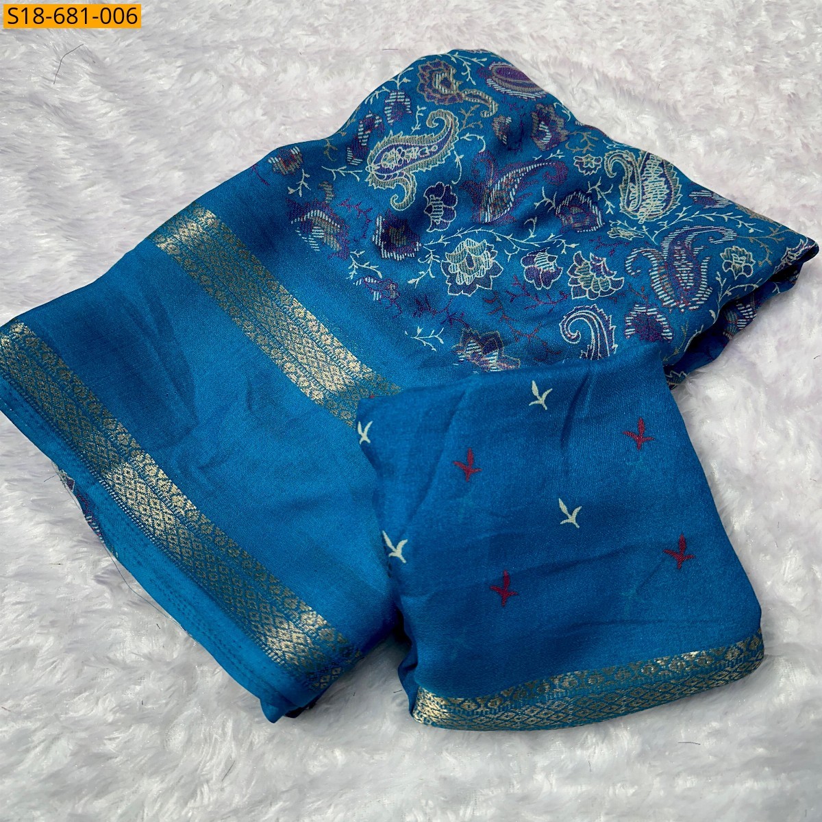 Sky Blue Fancy Georgette sarees