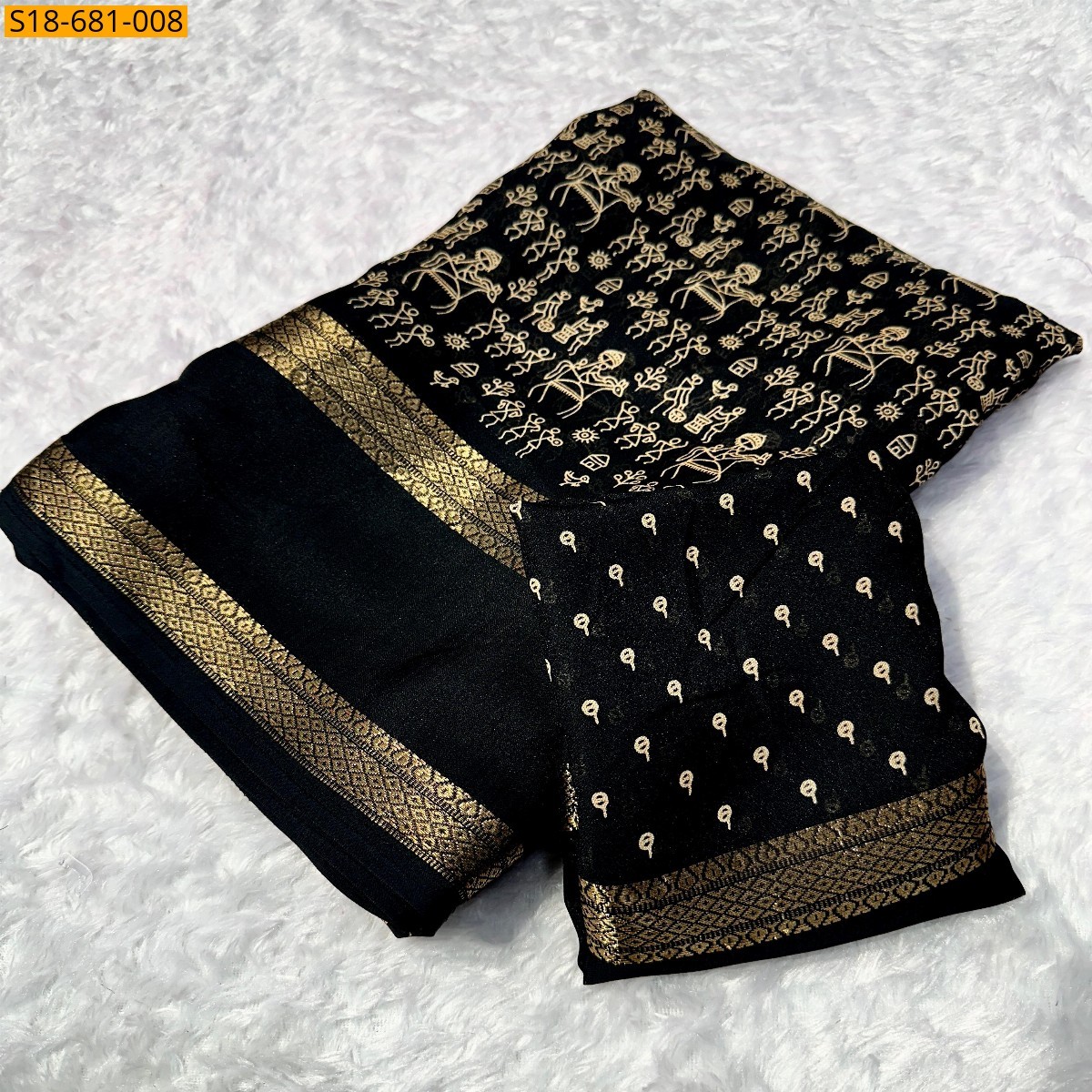 Black Fancy Georgette sarees