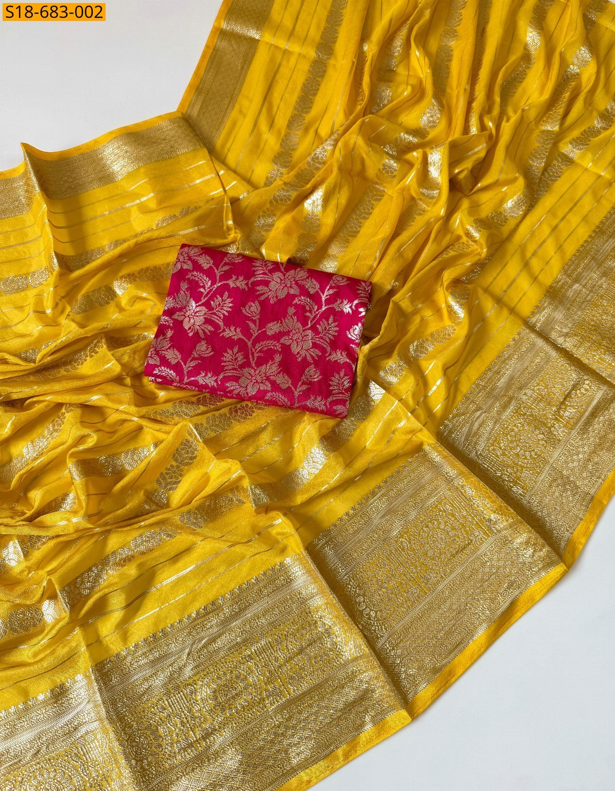 Yellow Fancy Viscose Georgette sarees