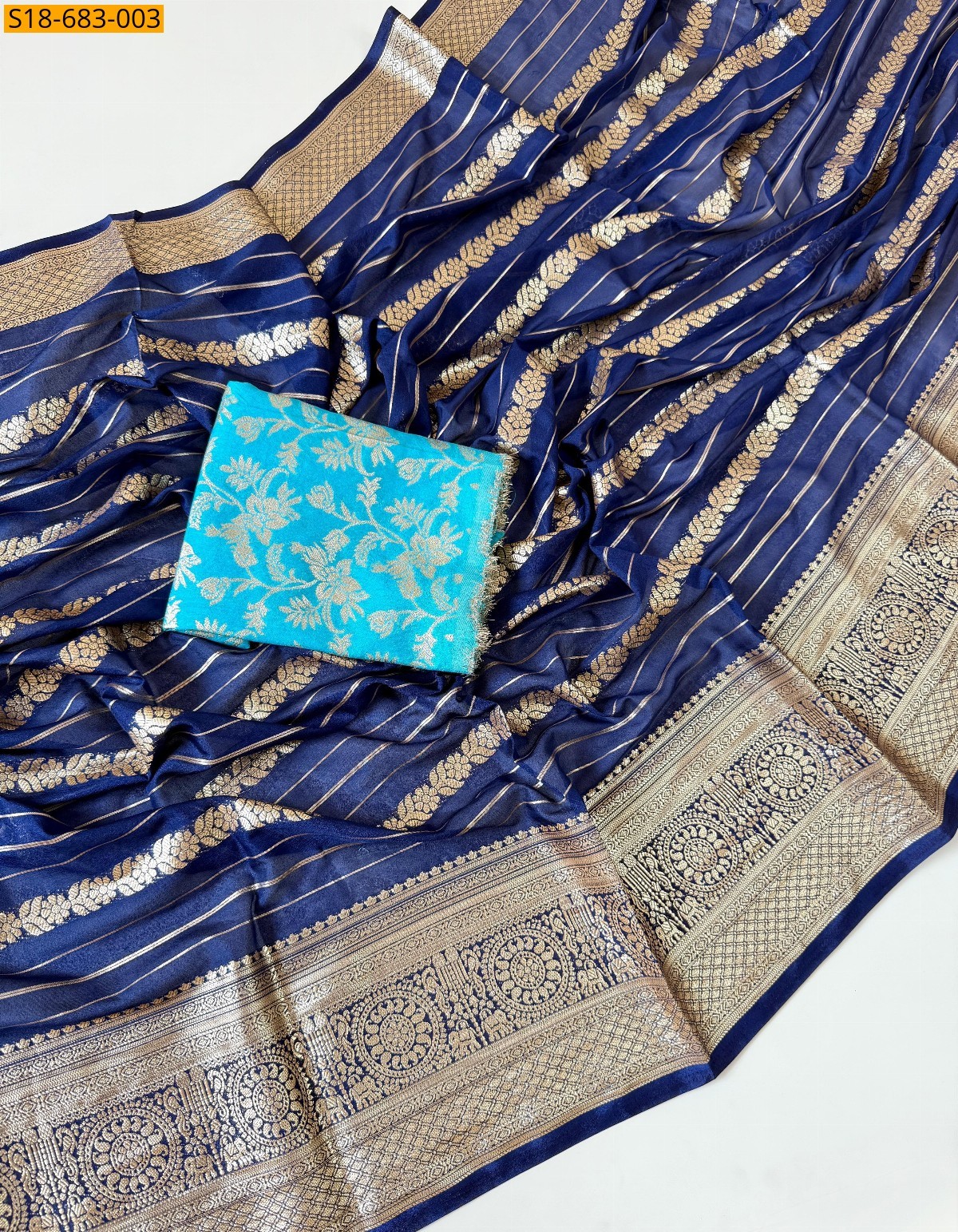 Navy Blue Fancy Viscose Georgette sarees