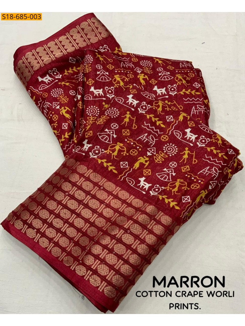 Fancy crape worli sarees