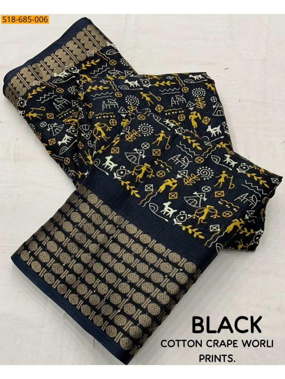 Fancy crape worli sarees