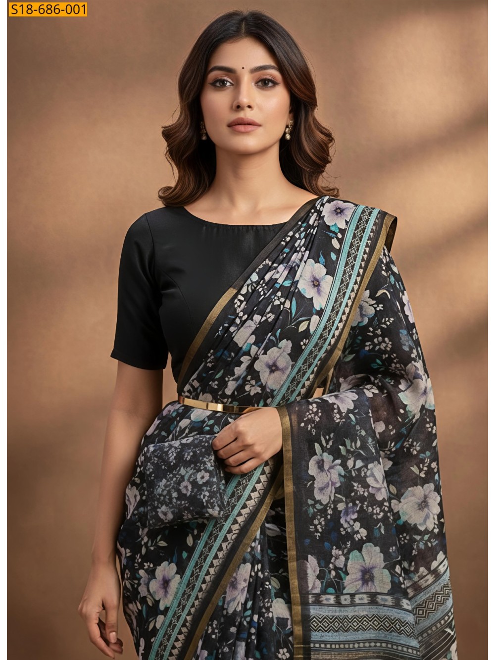 Multi Color Fancy linen blooming sarees Multi Color Fancy linen blooming sarees