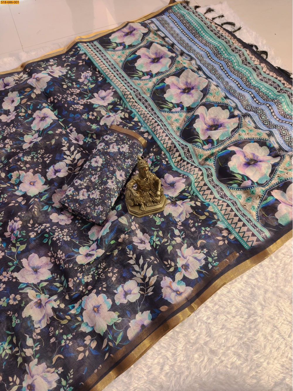 Fancy linen blooming sarees