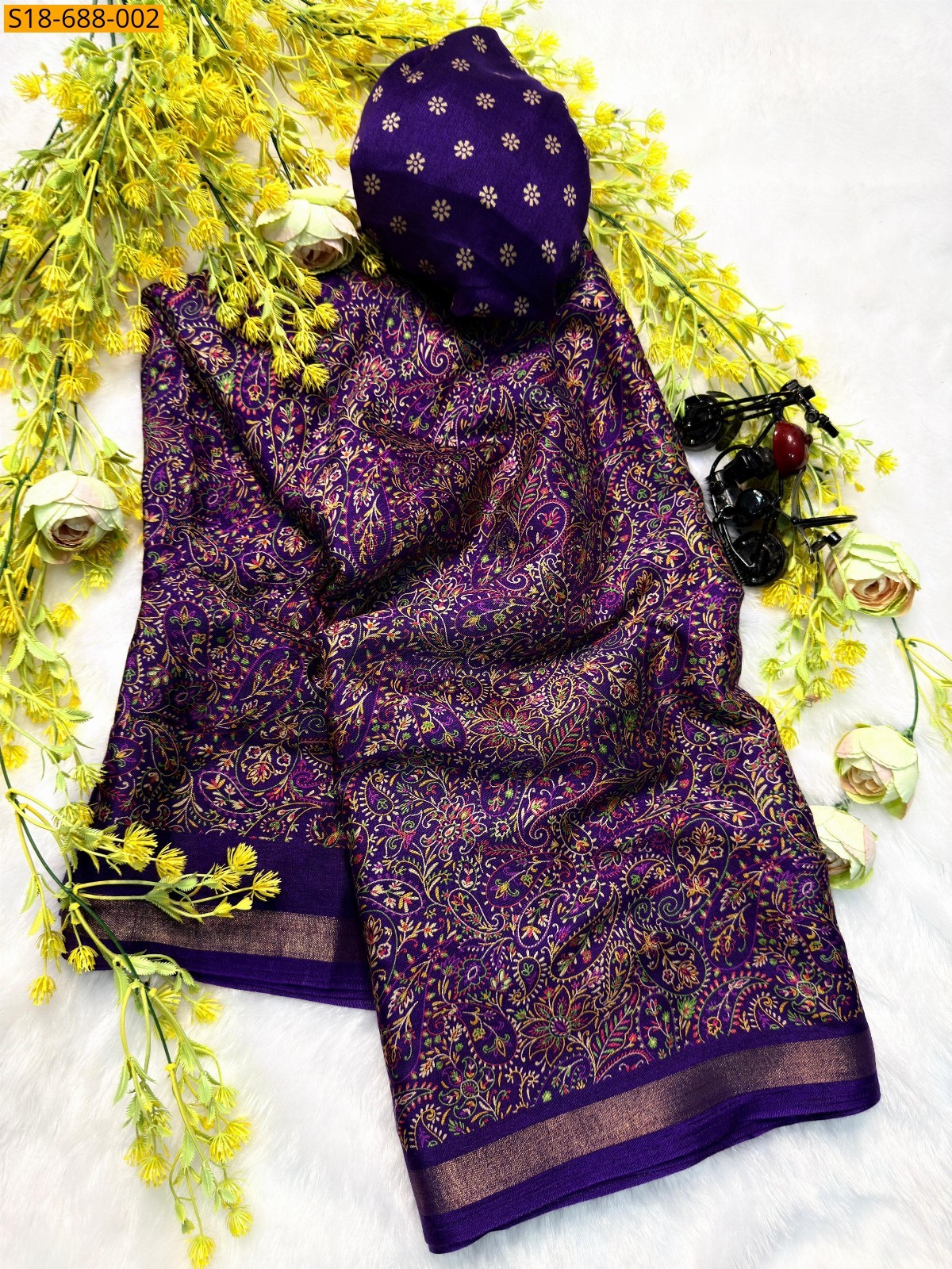 Violet Soft mul mul cotton silk sarees