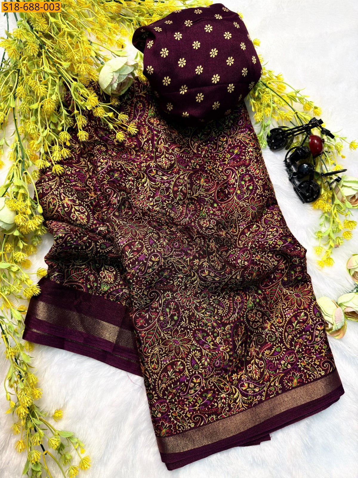 Maroon Soft mul mul cotton silk sarees