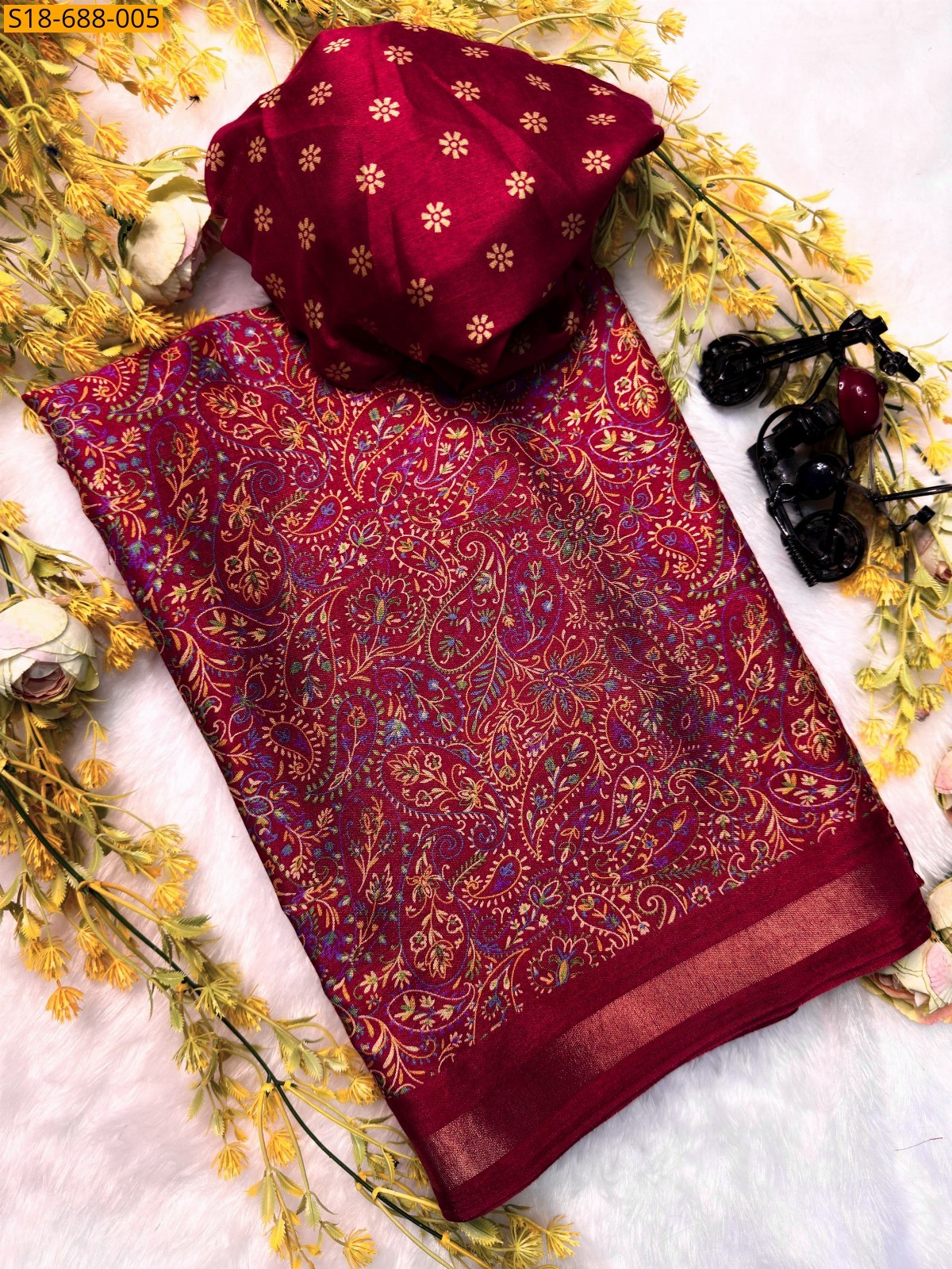 Red Soft mul mul cotton silk sarees