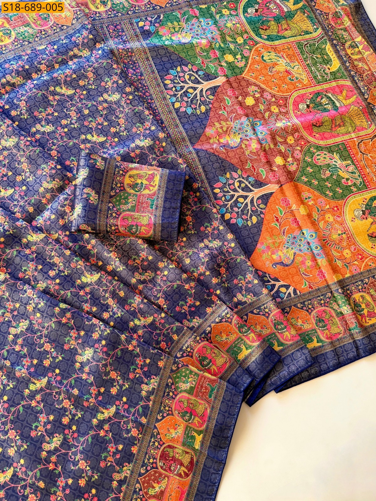 Blue Fancy Soft Silk Saree