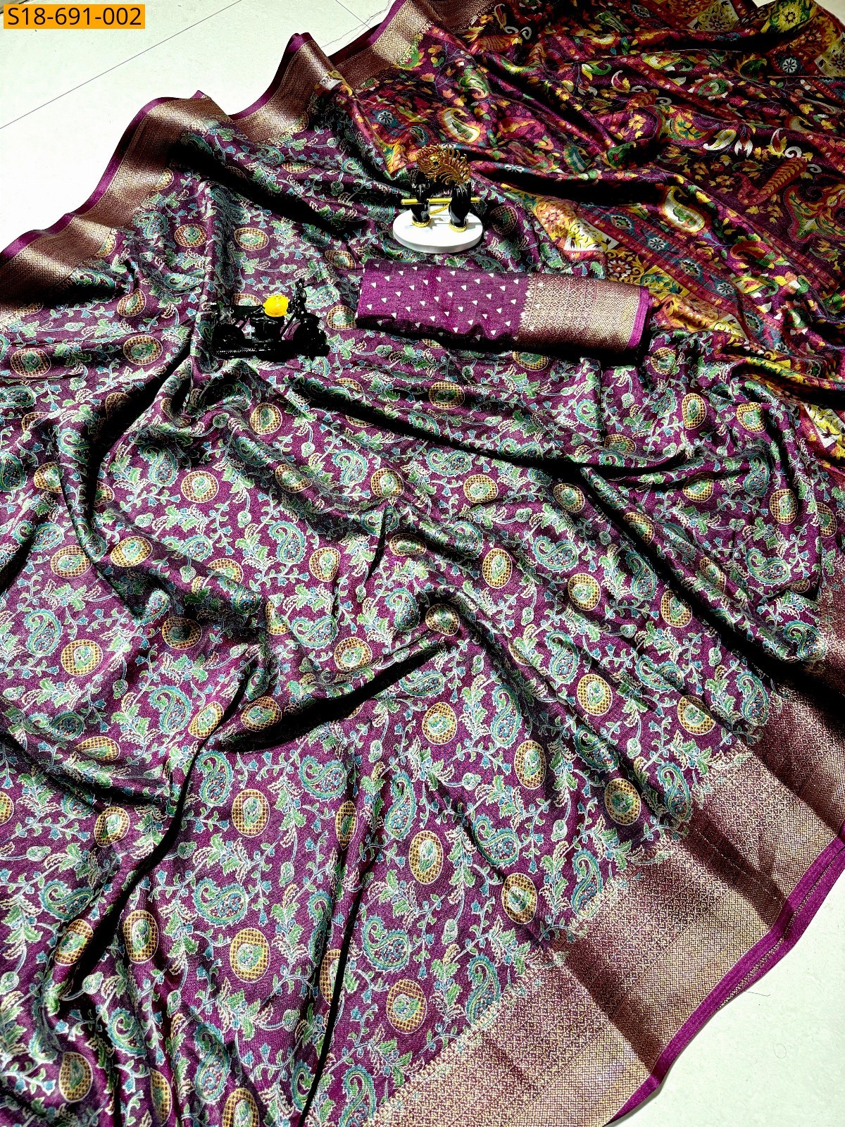 Wine Fancy bleck dola silk sarees