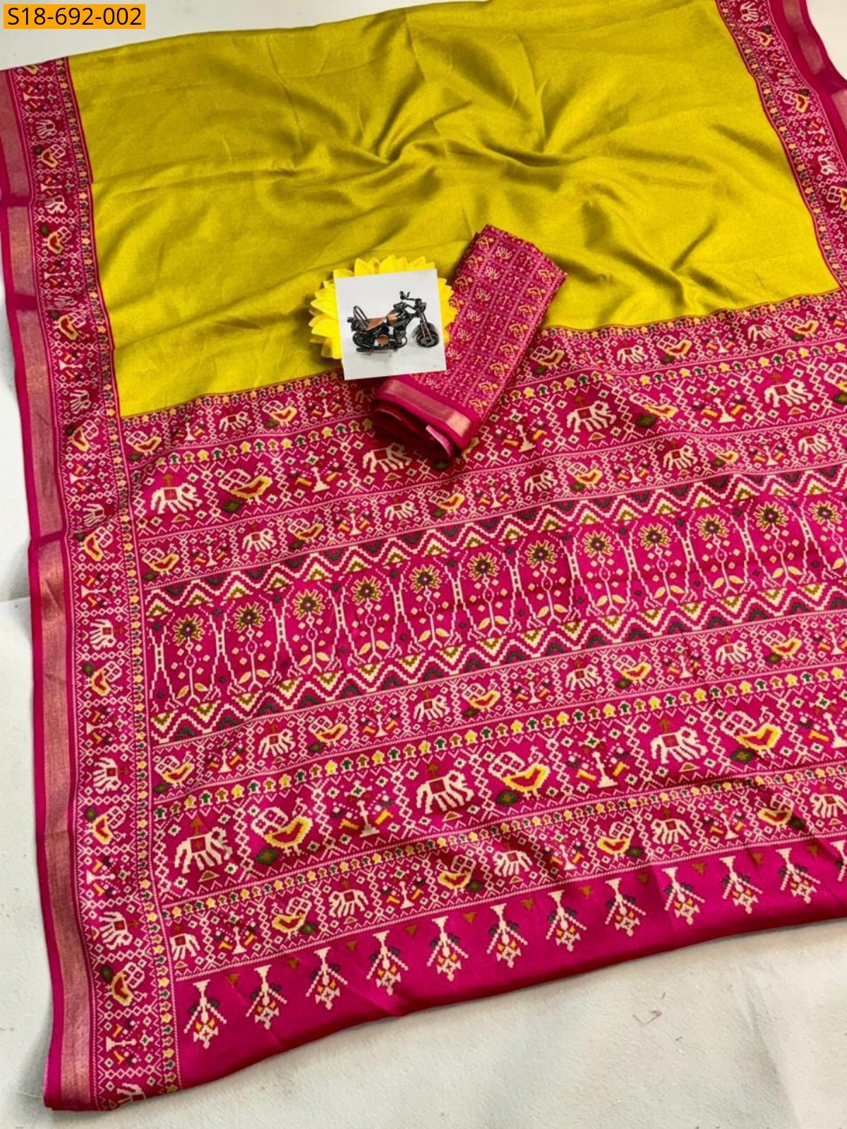 Lemon Yellow Fancy cotton silk sarees