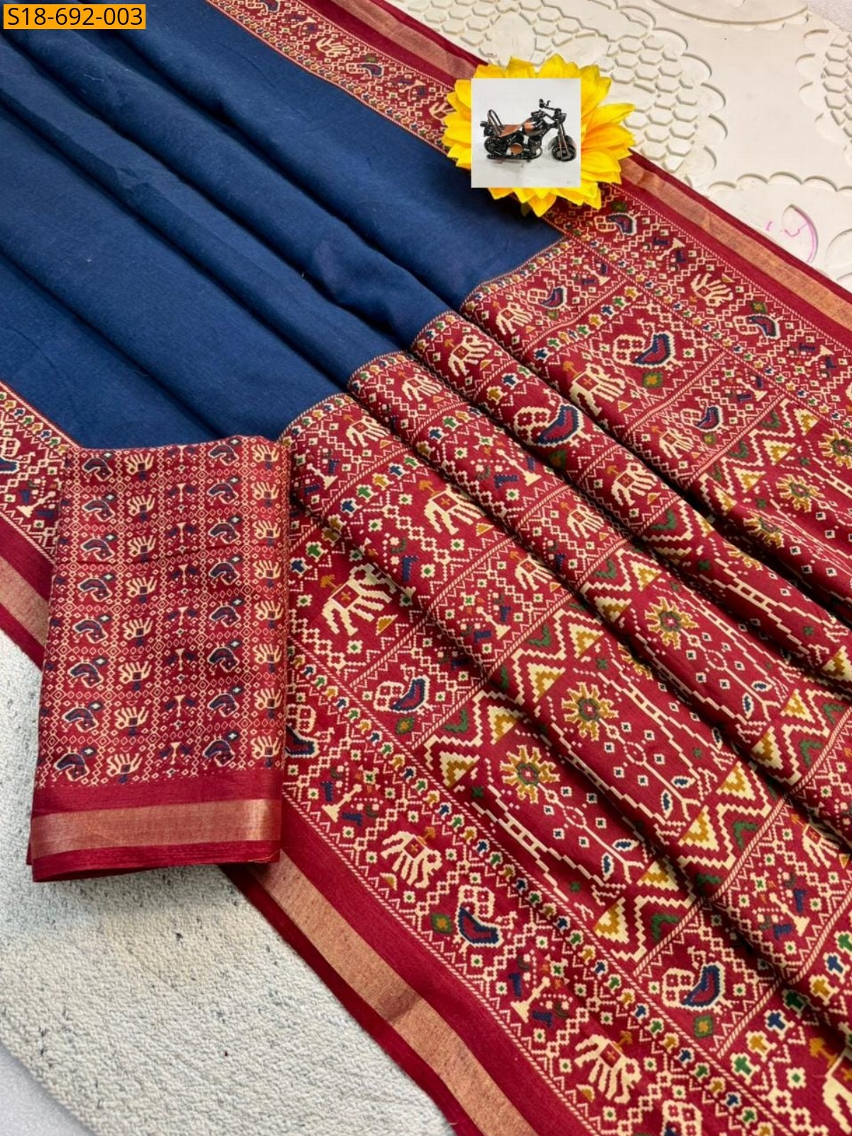 Blue Fancy cotton silk sarees