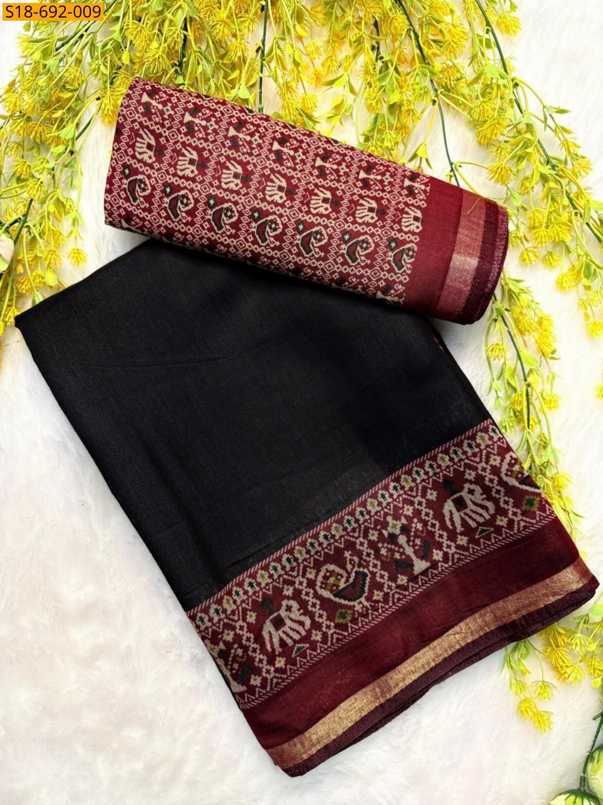 Black Fancy mul mul cotton sarees