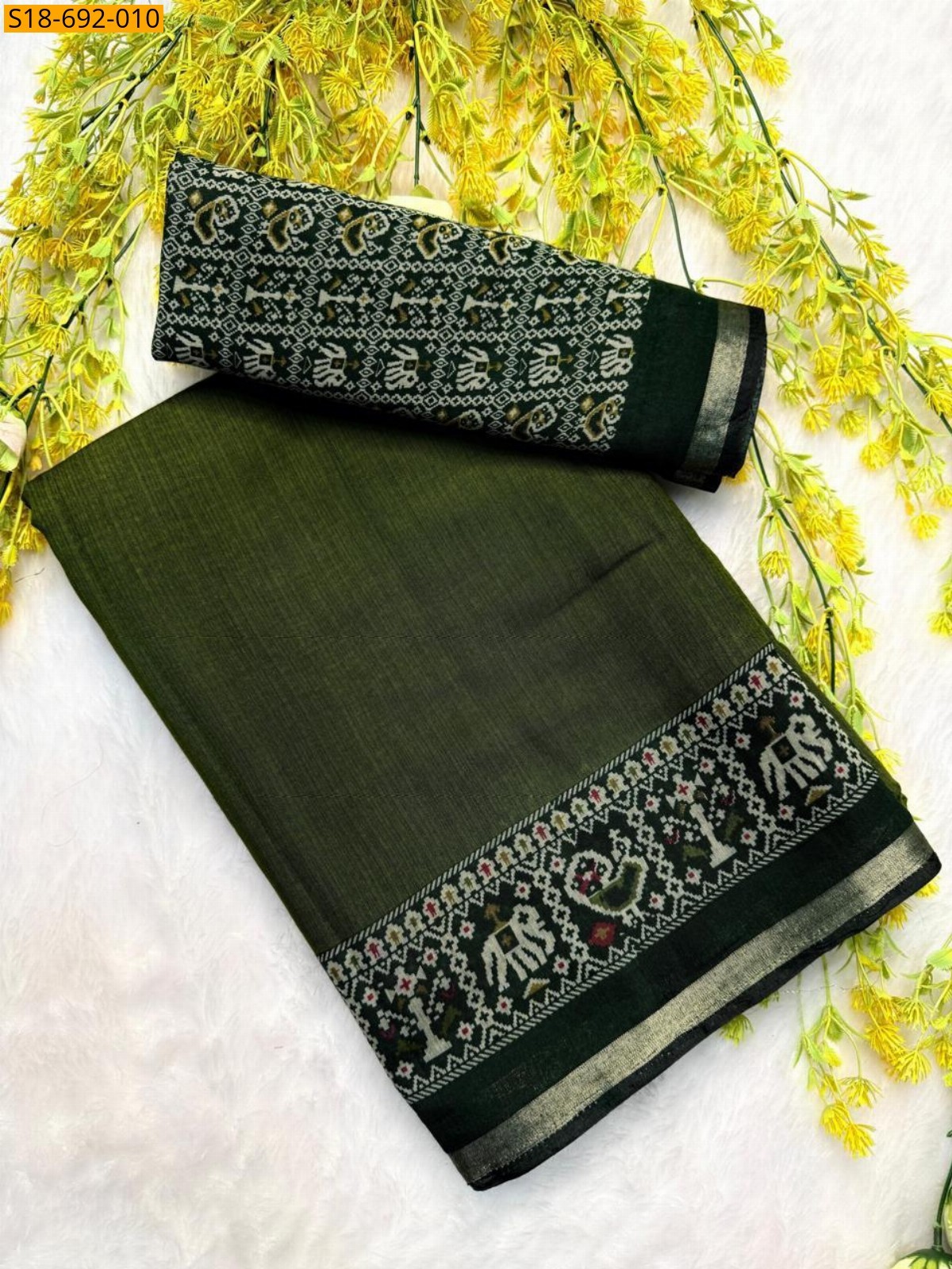 Green Fancy mul mul cotton sarees