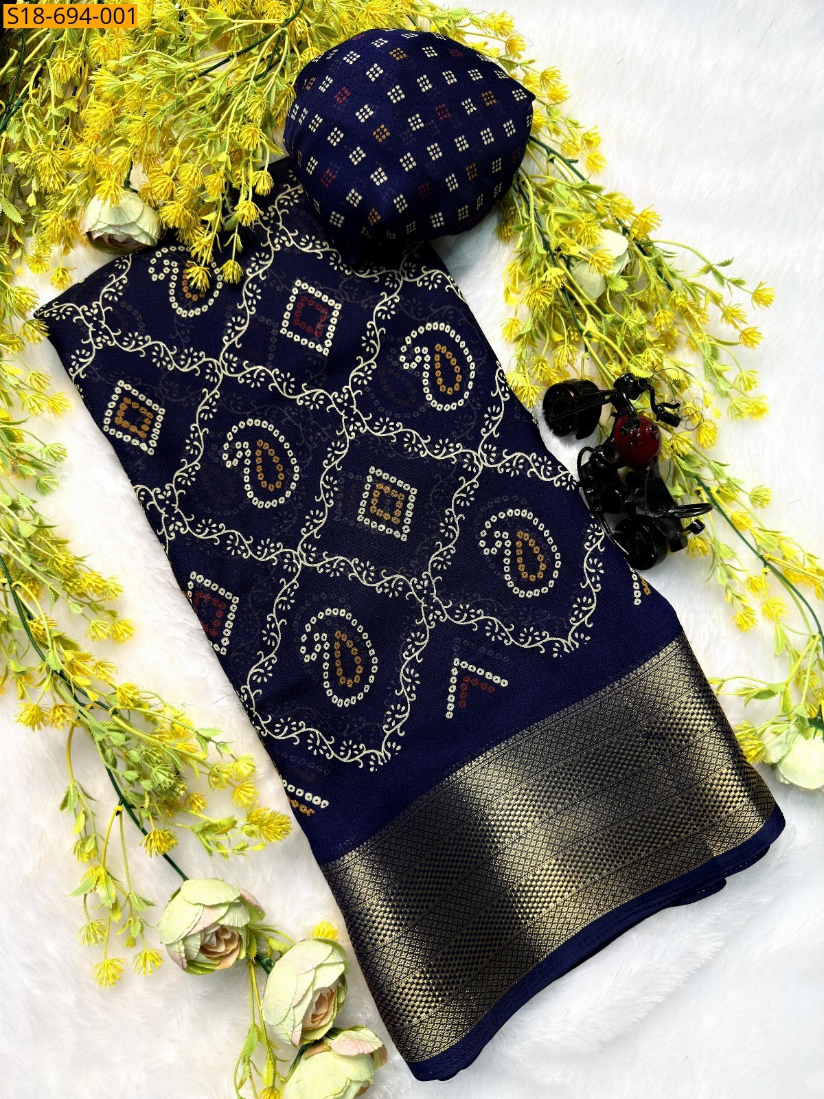 Navy Blue Fancy marsh melon sarees