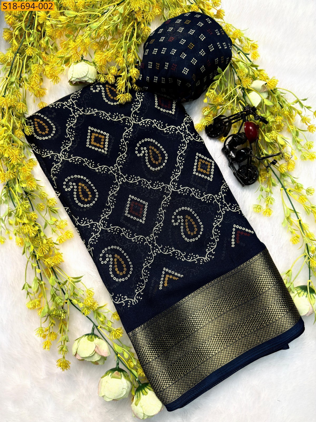 Black Fancy marsh melon sarees