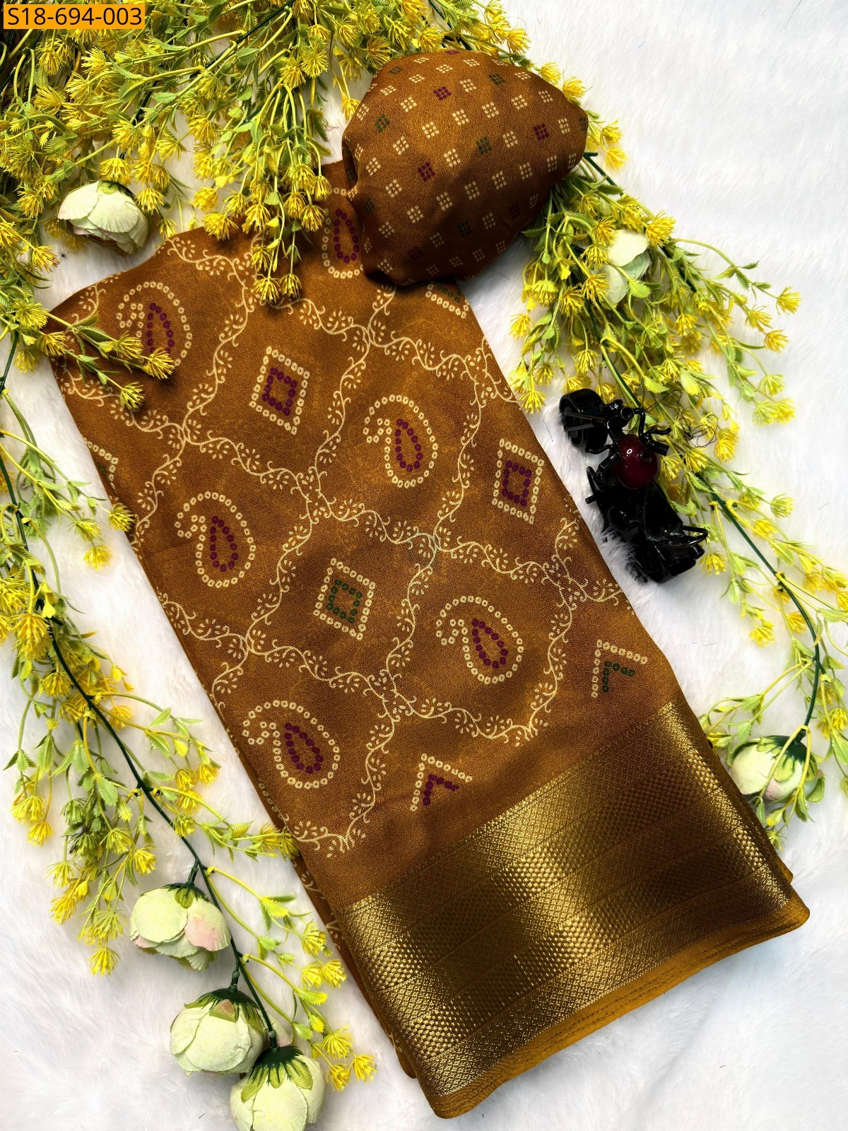 Yellow Fancy marsh melon sarees