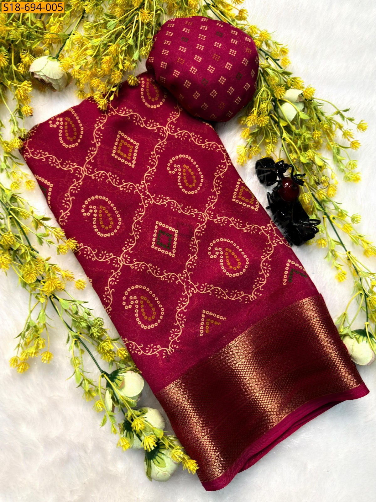 Red Fancy marsh melon sarees