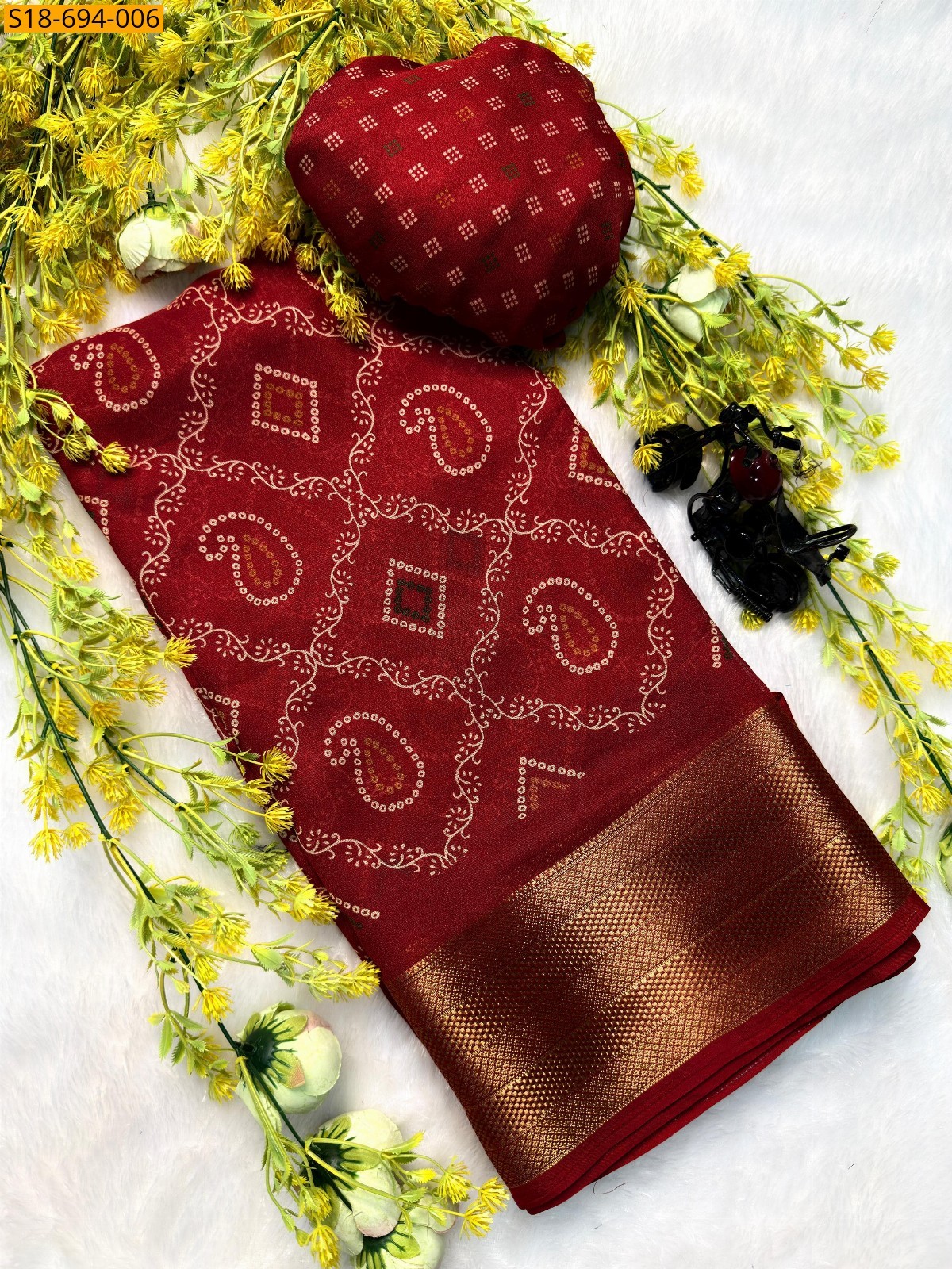 Red Fancy marsh melon sarees