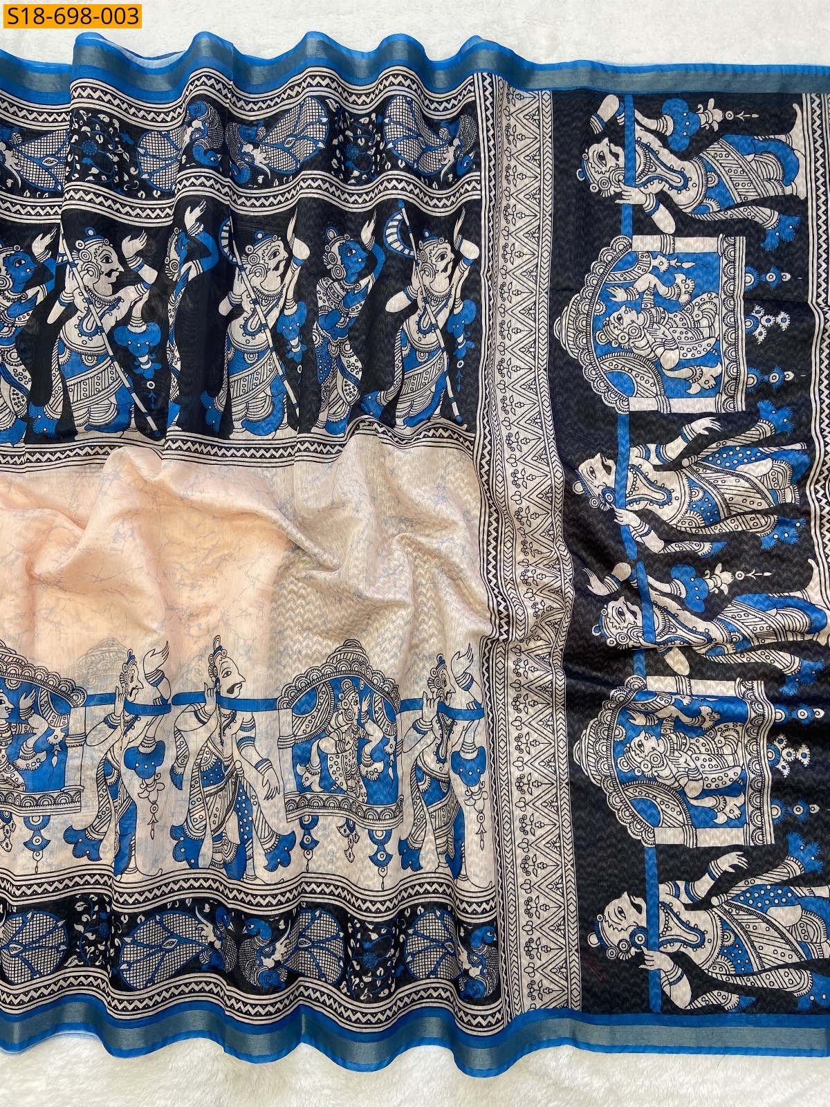 Blue Soft Chanderi Cotton Sarees