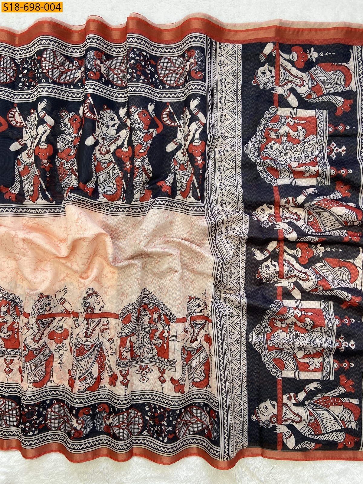 Red Soft Chanderi Cotton Sarees