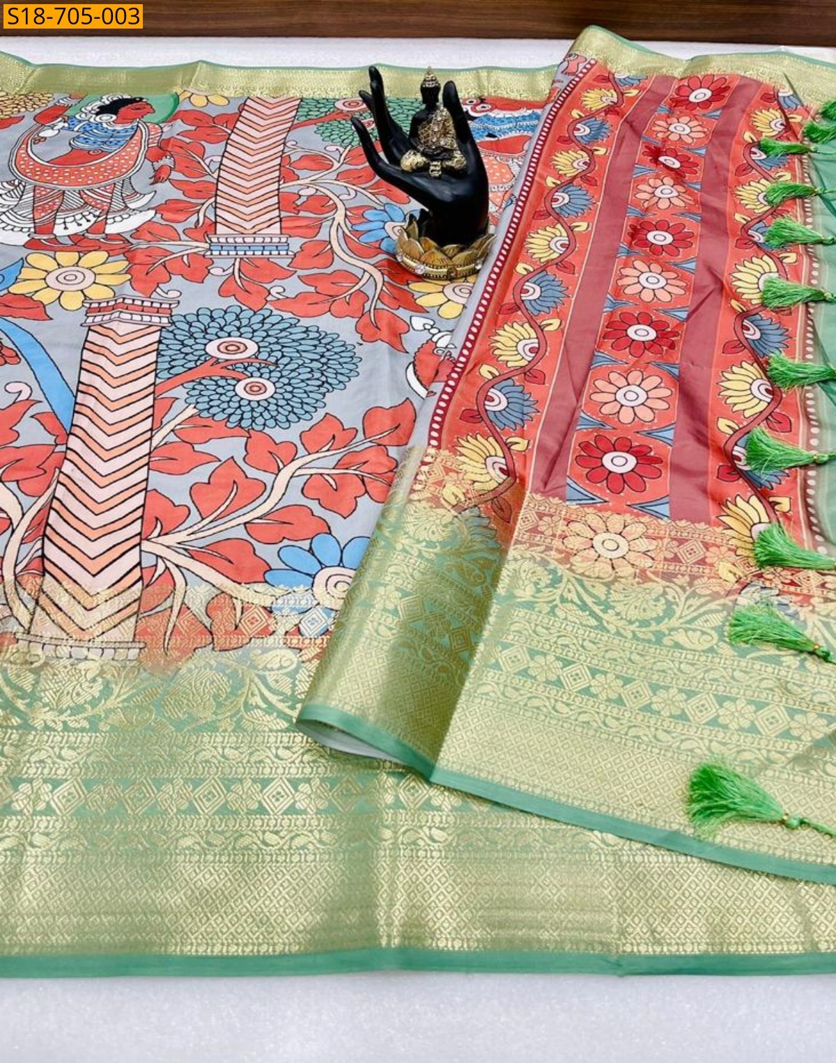Multi Color Soft Lichi Silk Sarees