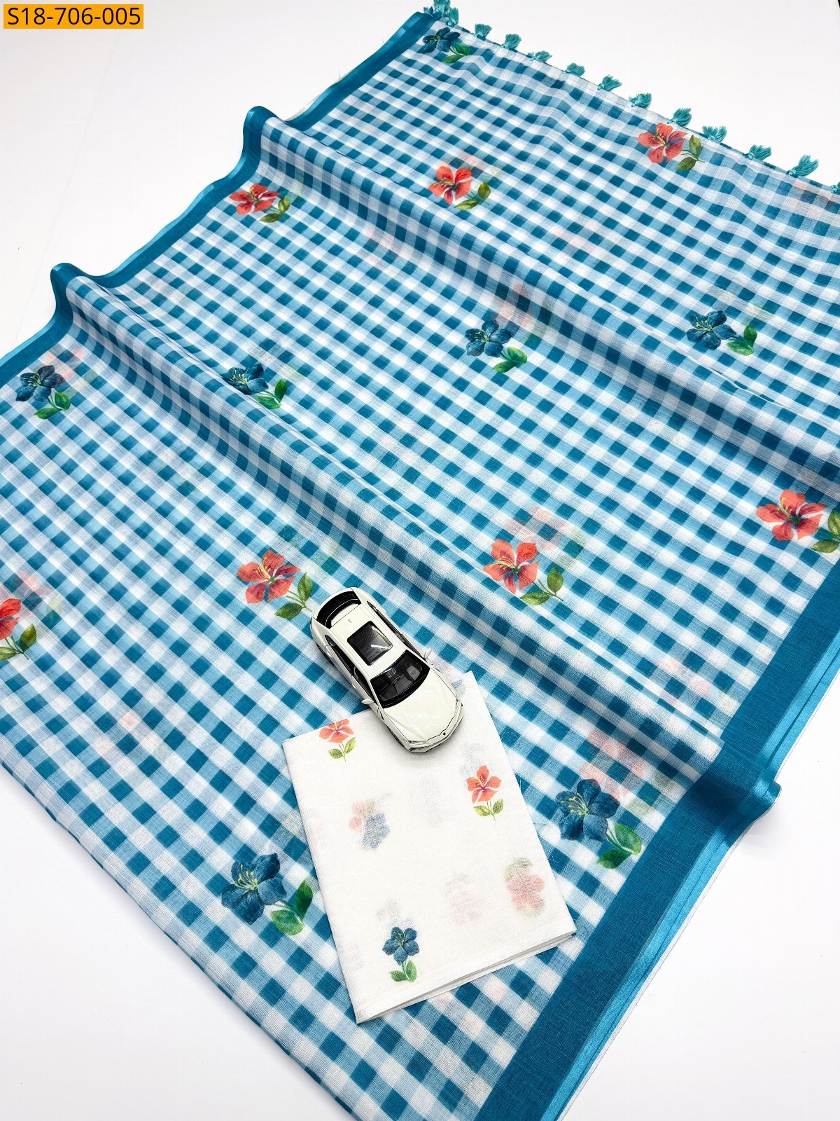 Blue Soft Linen Sarees