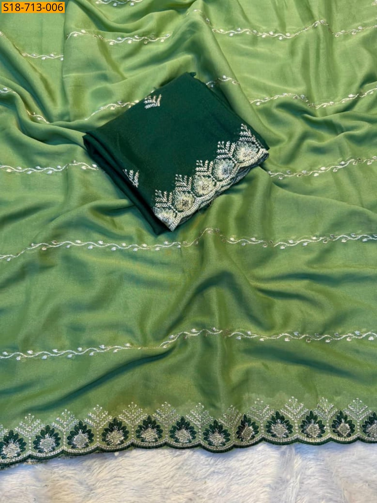 Green Star Georgette Sarees