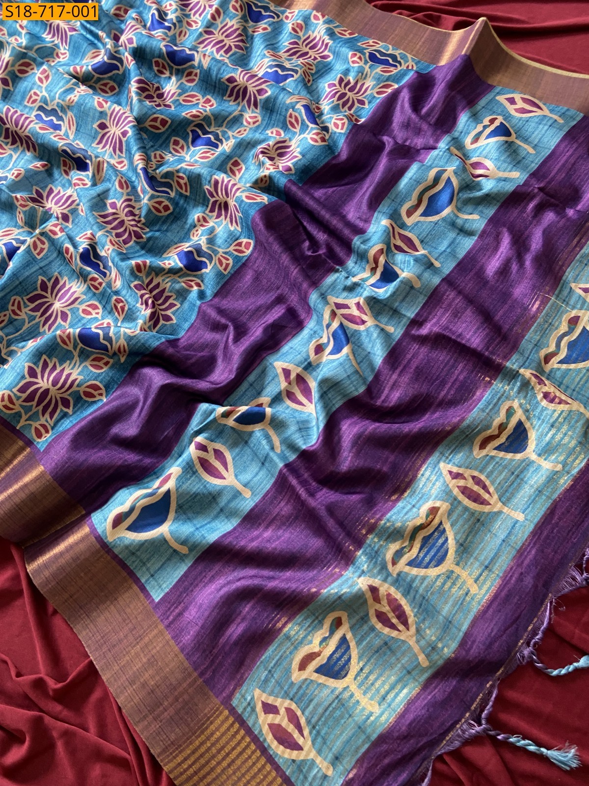 Brown Soft Tussar Silk Saree