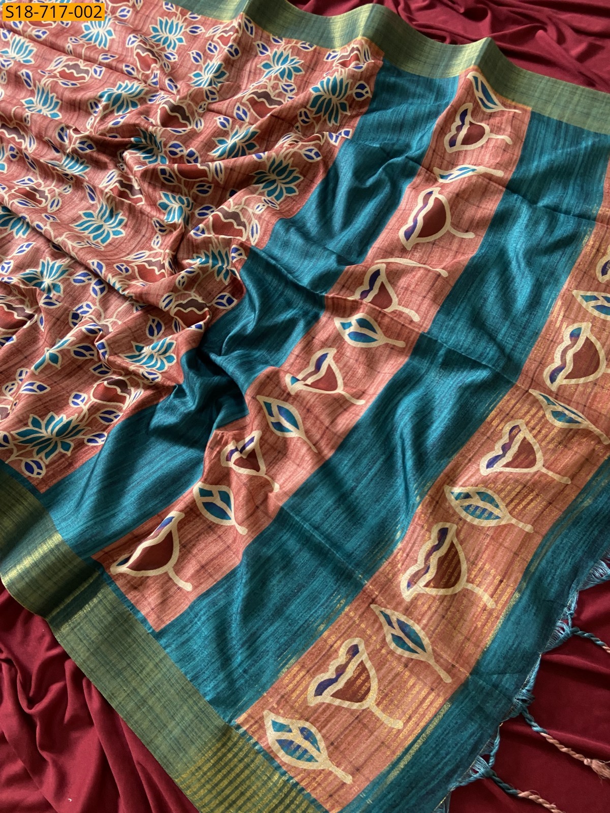 Blue Soft Tussar Silk Saree