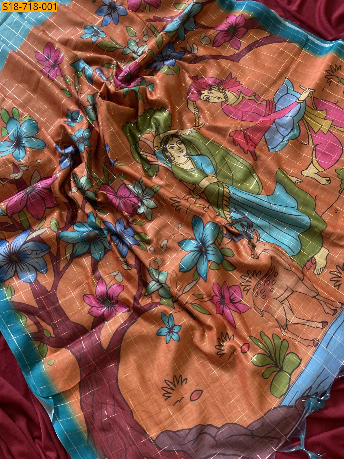 Sky Blue Soft Semi Tussar Silk Saree