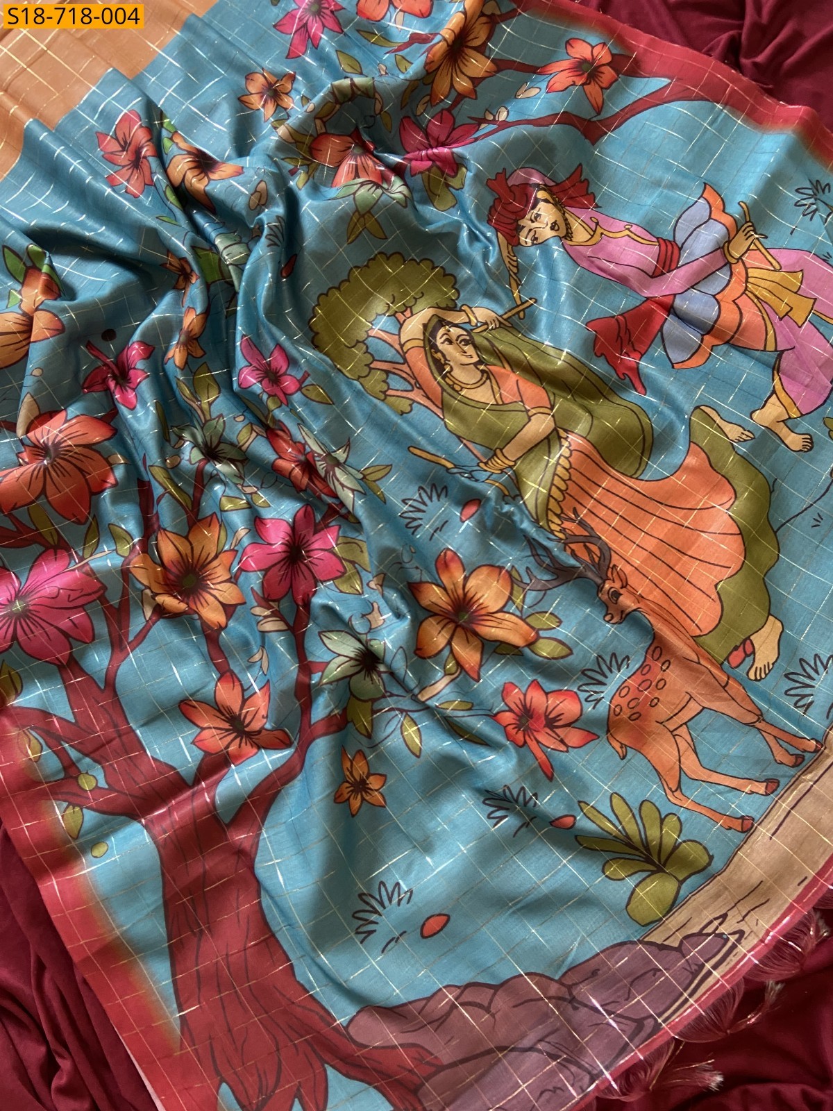 Brown Soft Semi Tussar Silk Saree