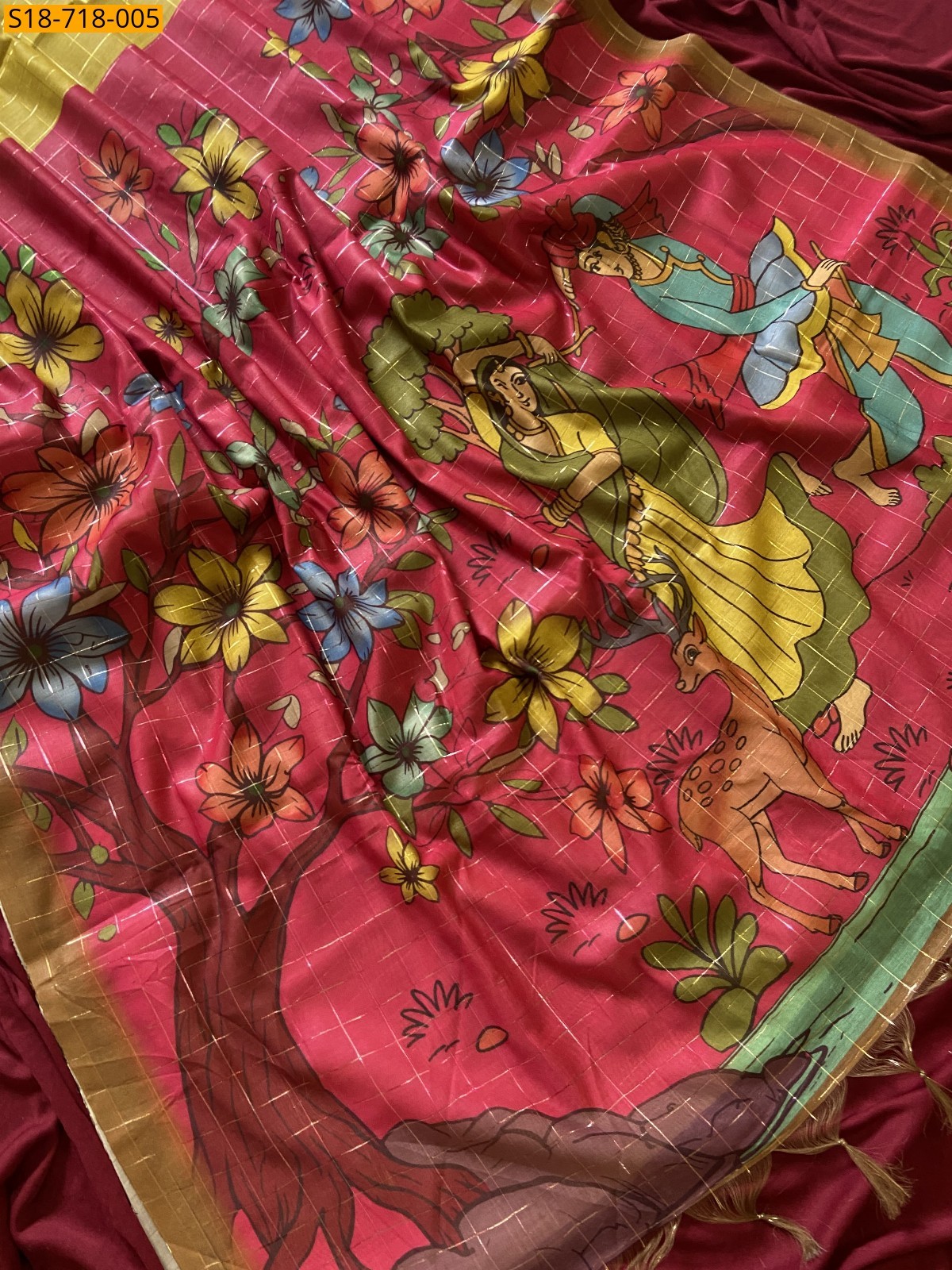 Green Soft Semi Tussar Silk Saree