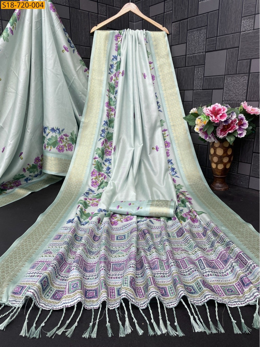 Fancy softy digital silk sarees