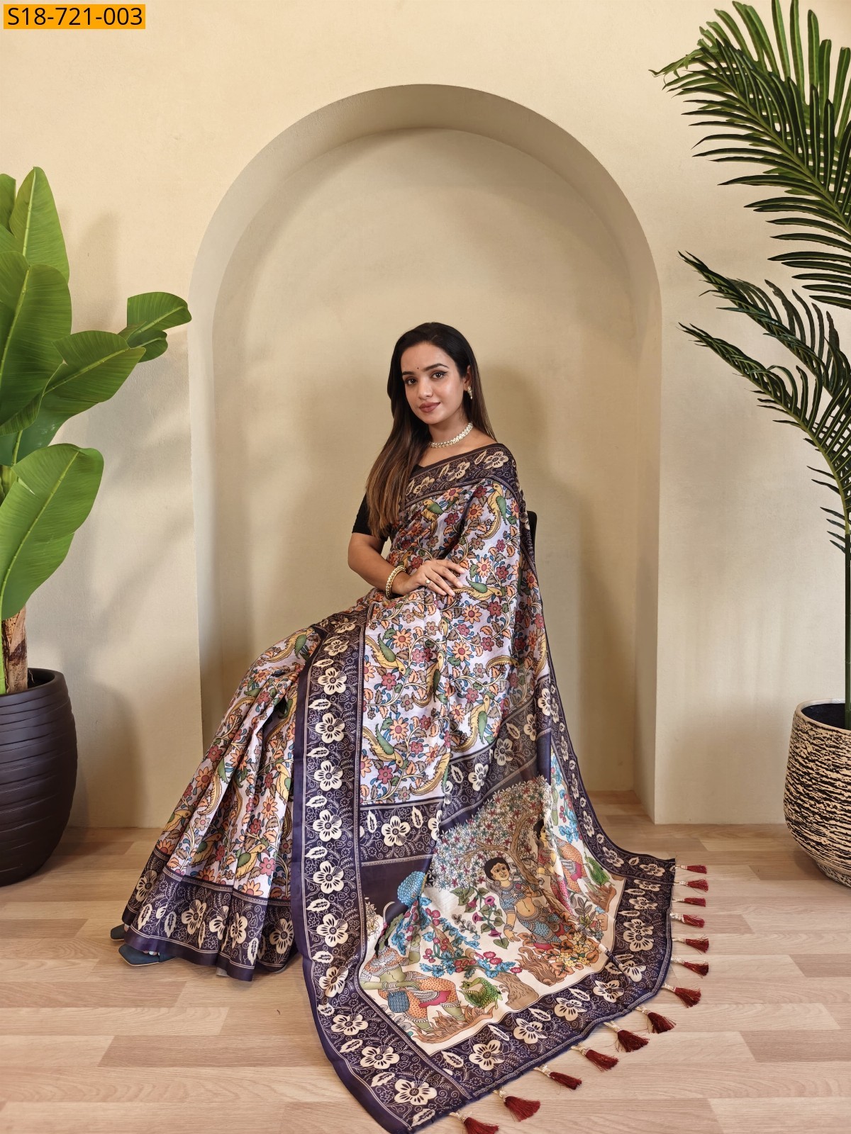 Blue Soft Cotton Chanderi Sarees