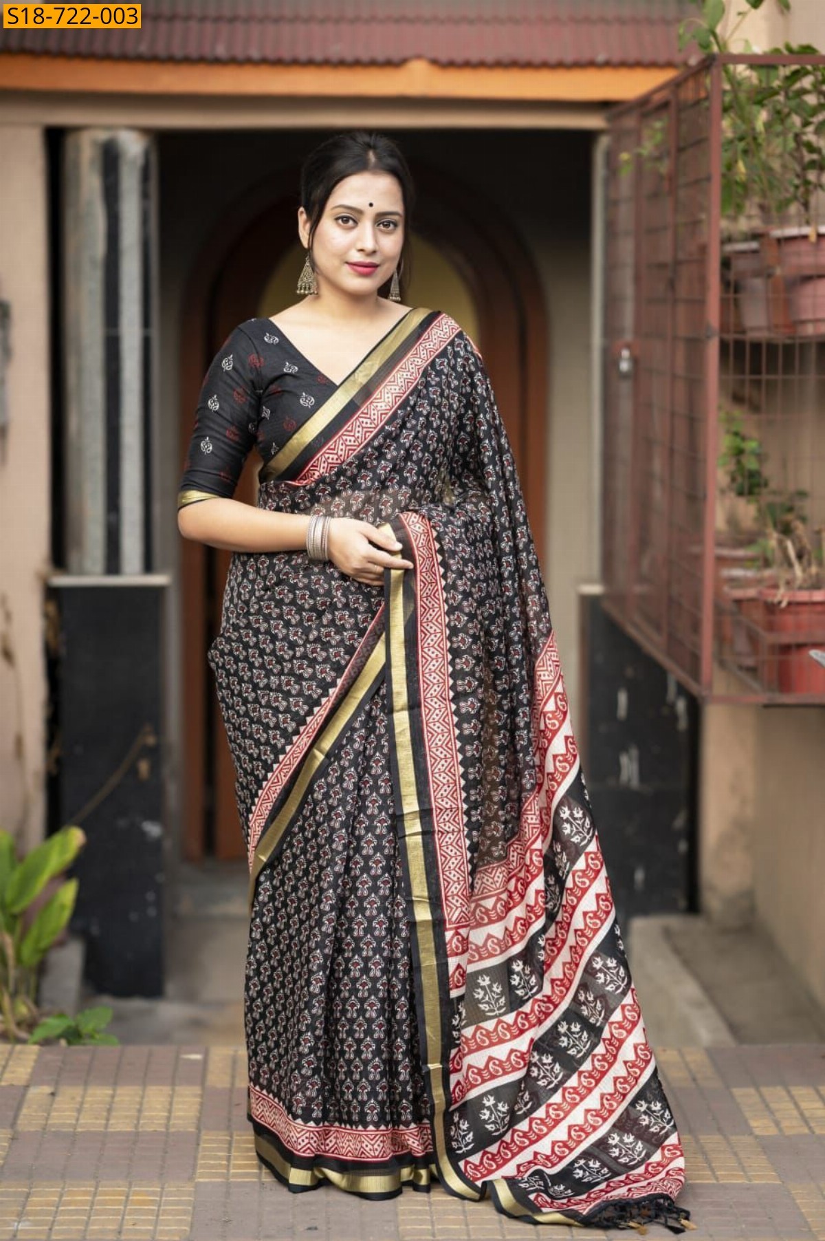 Black Soft Kota Doriya Sarees