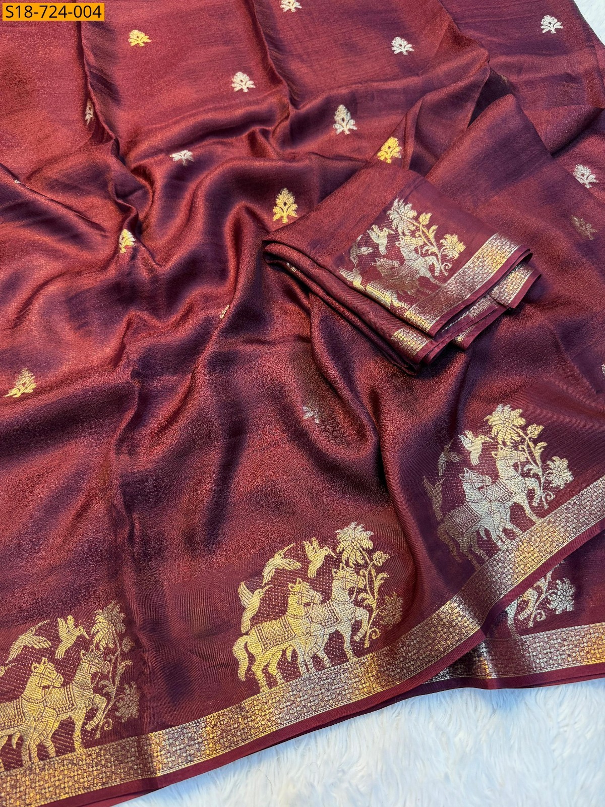 Maroon Fancy Viscose Sarees