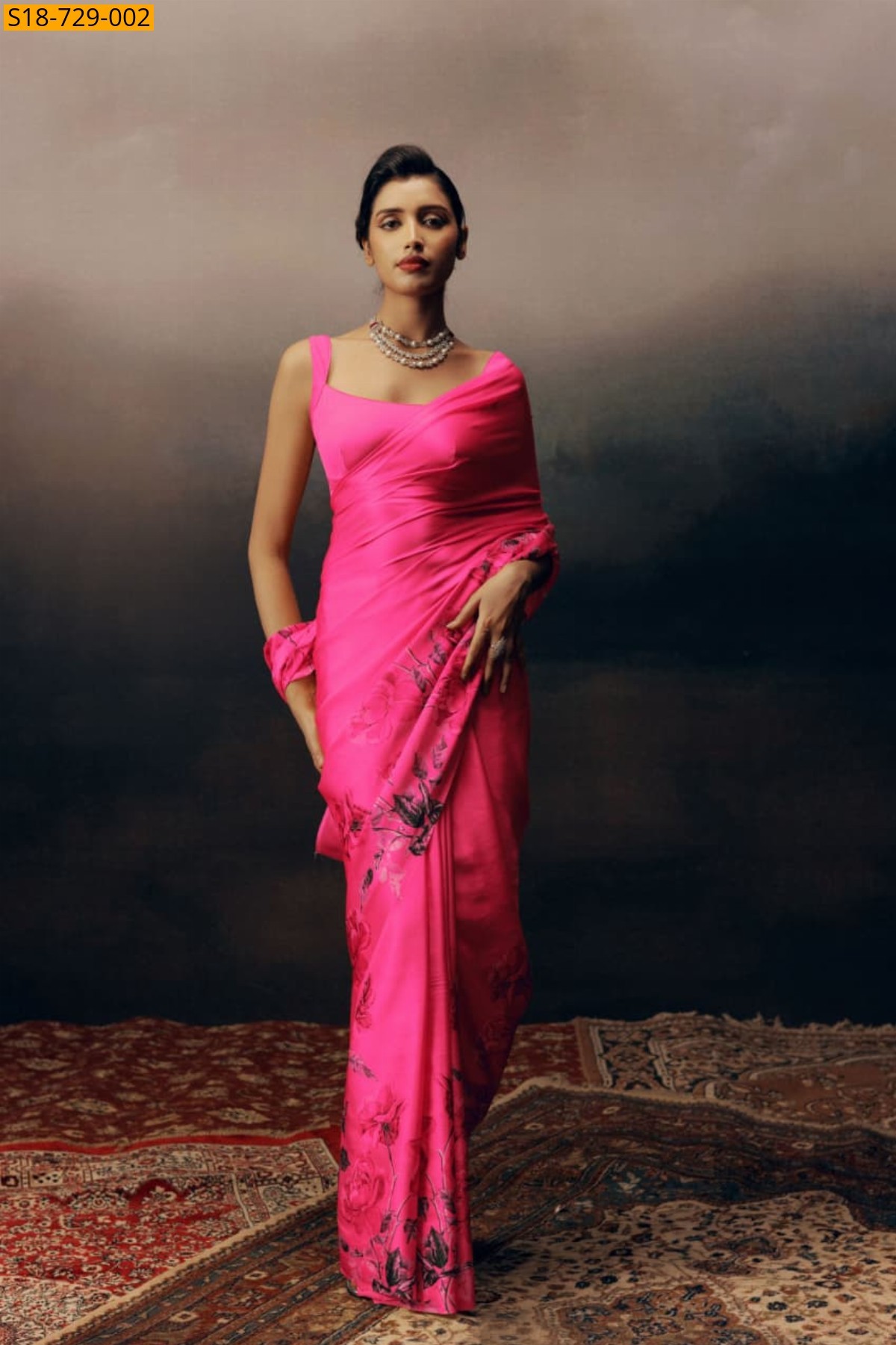 Pink Japan satin silk sarees