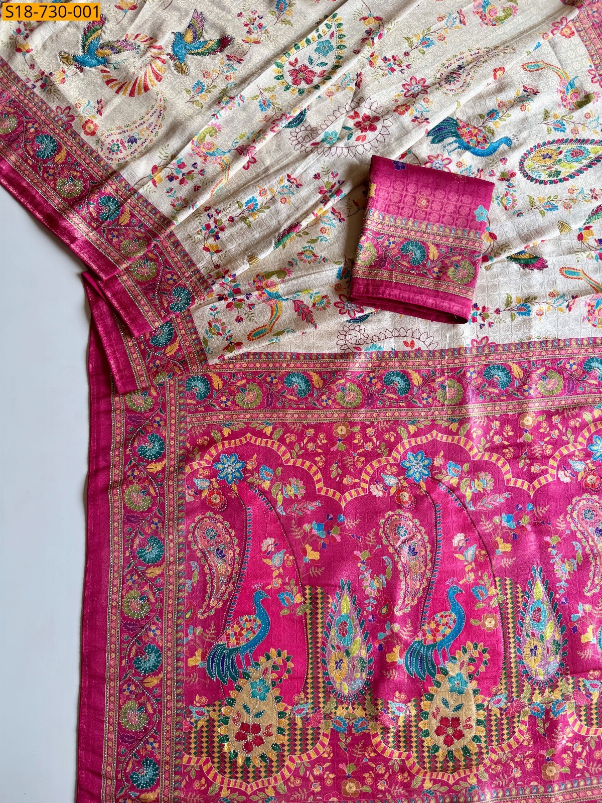 Pink Viscose nylon silk sarees