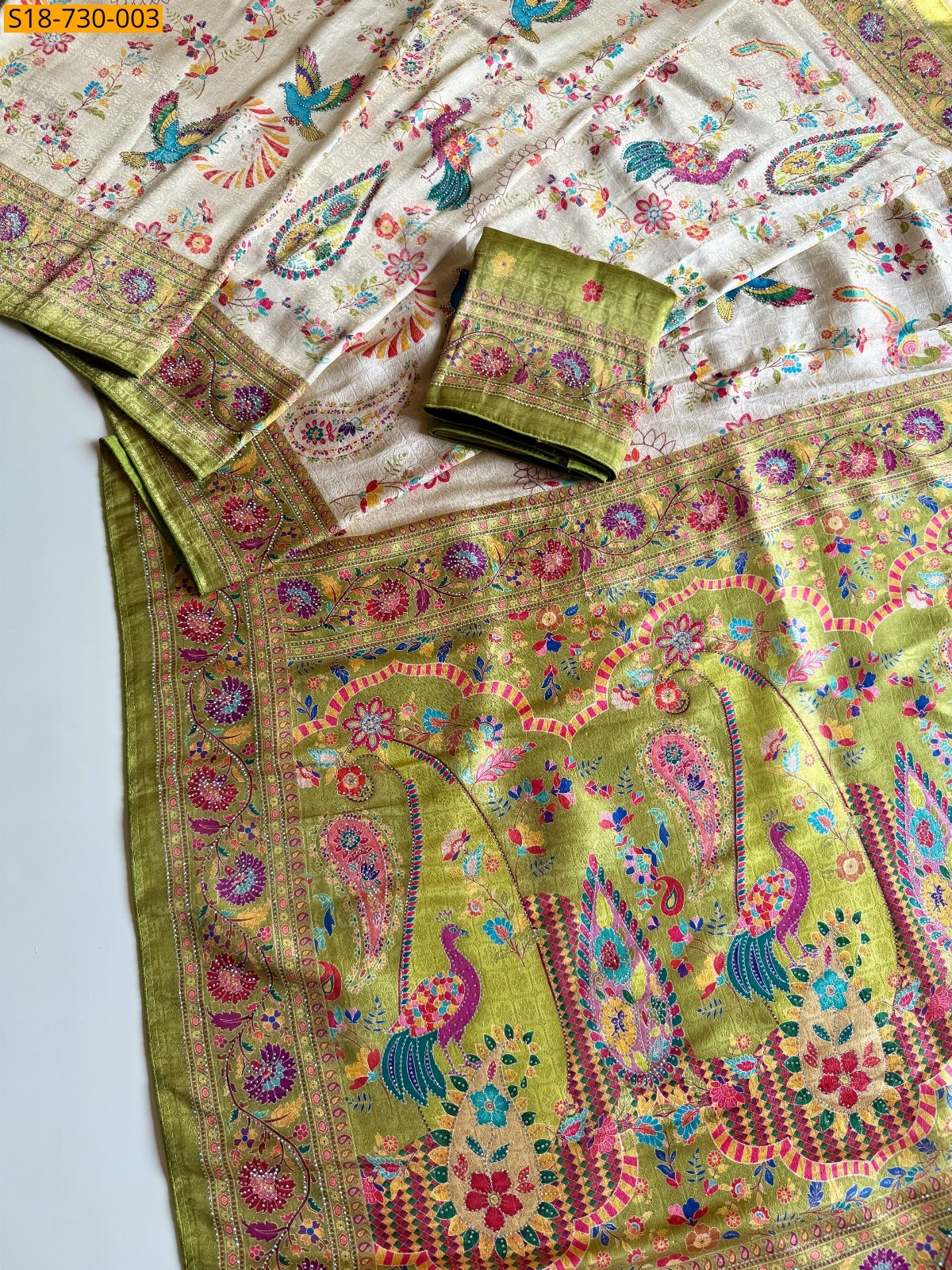 Green Viscose nylon silk sarees