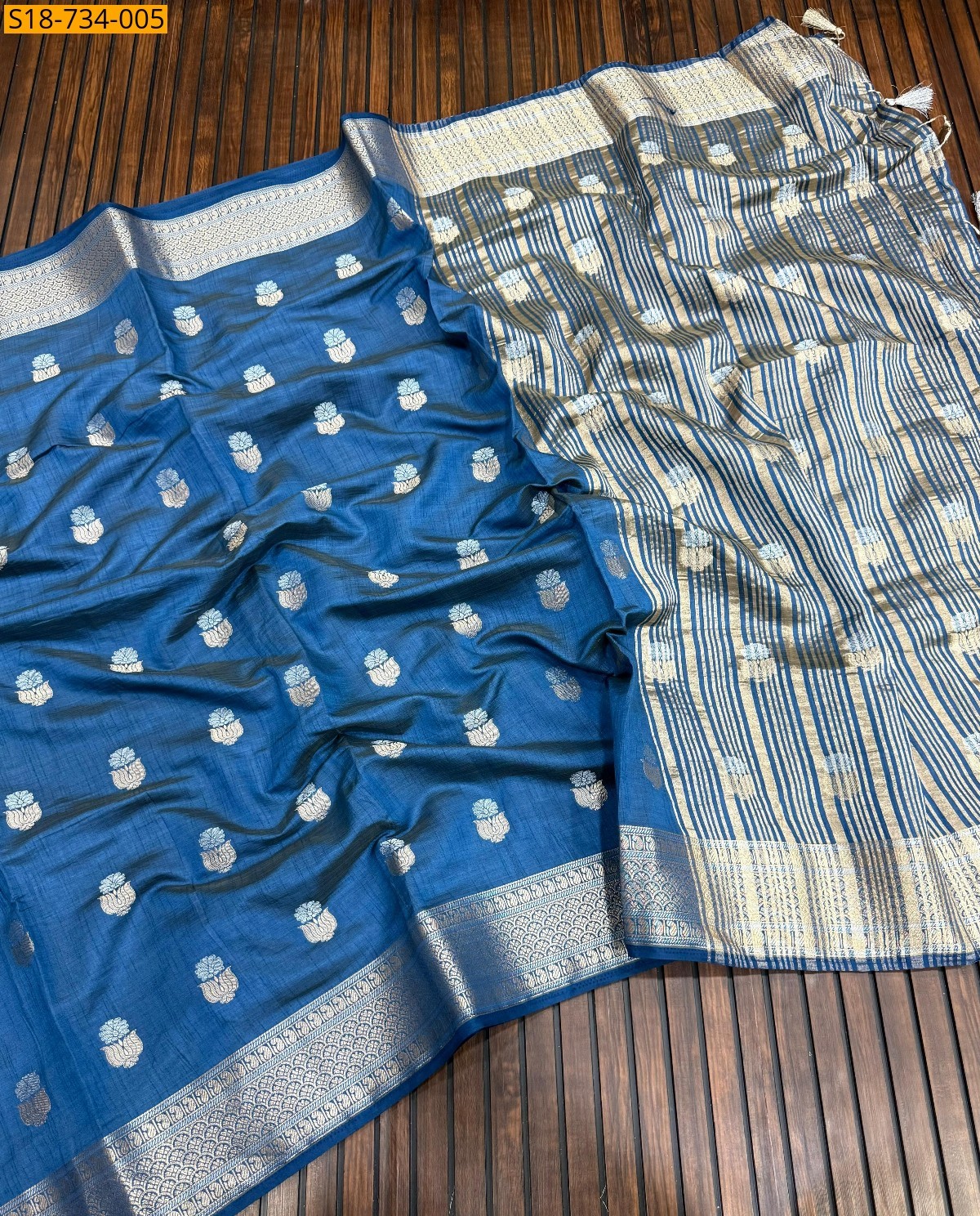 Morpitch Tussar Silk Sarees