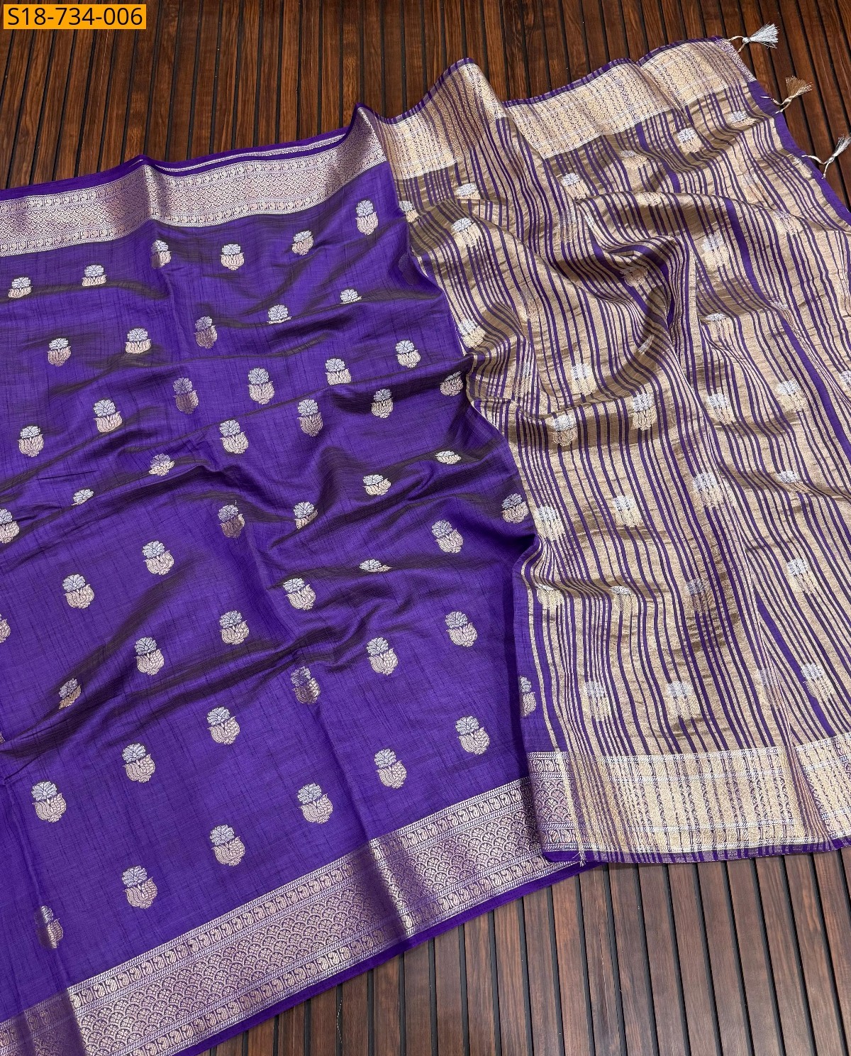 Lavender Tussar Silk Sarees