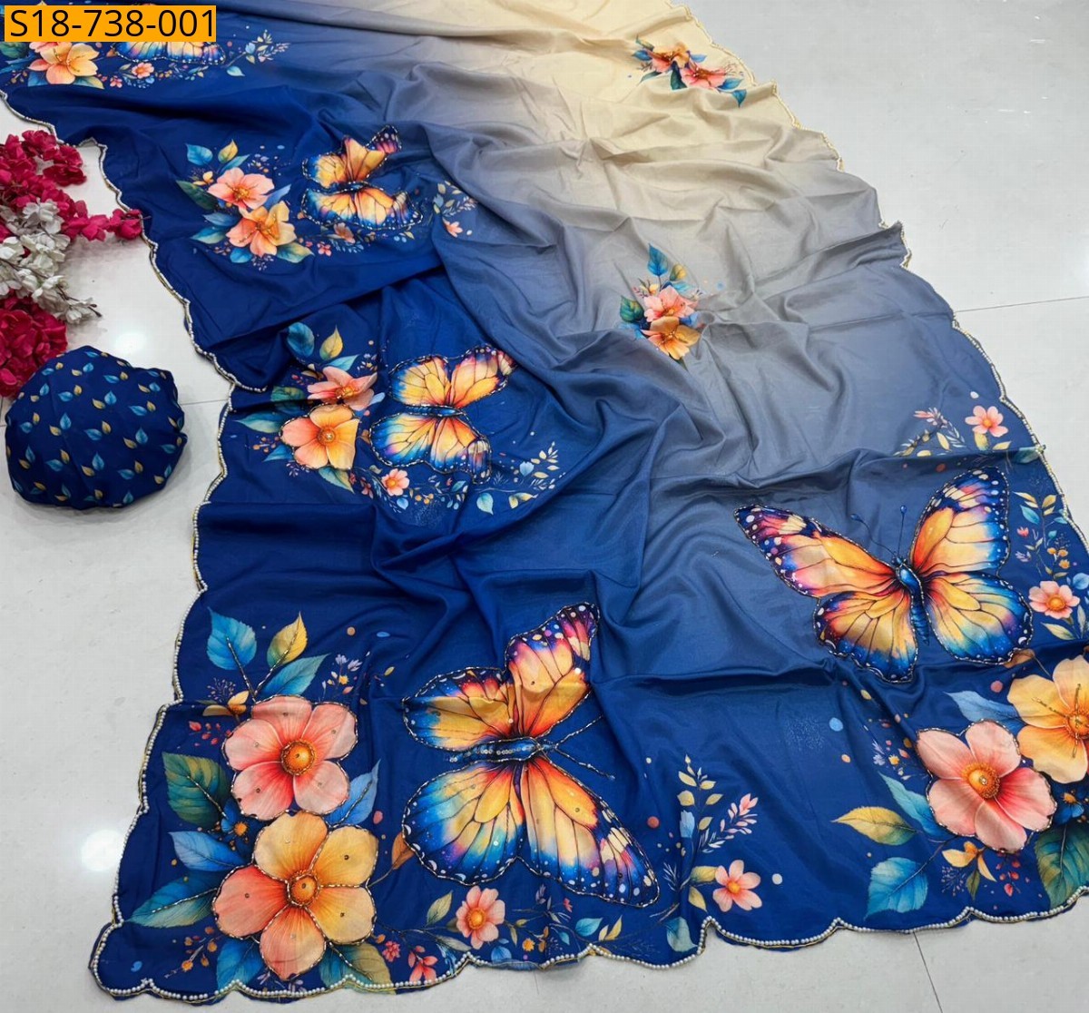 Blue Malai Silk Sarees