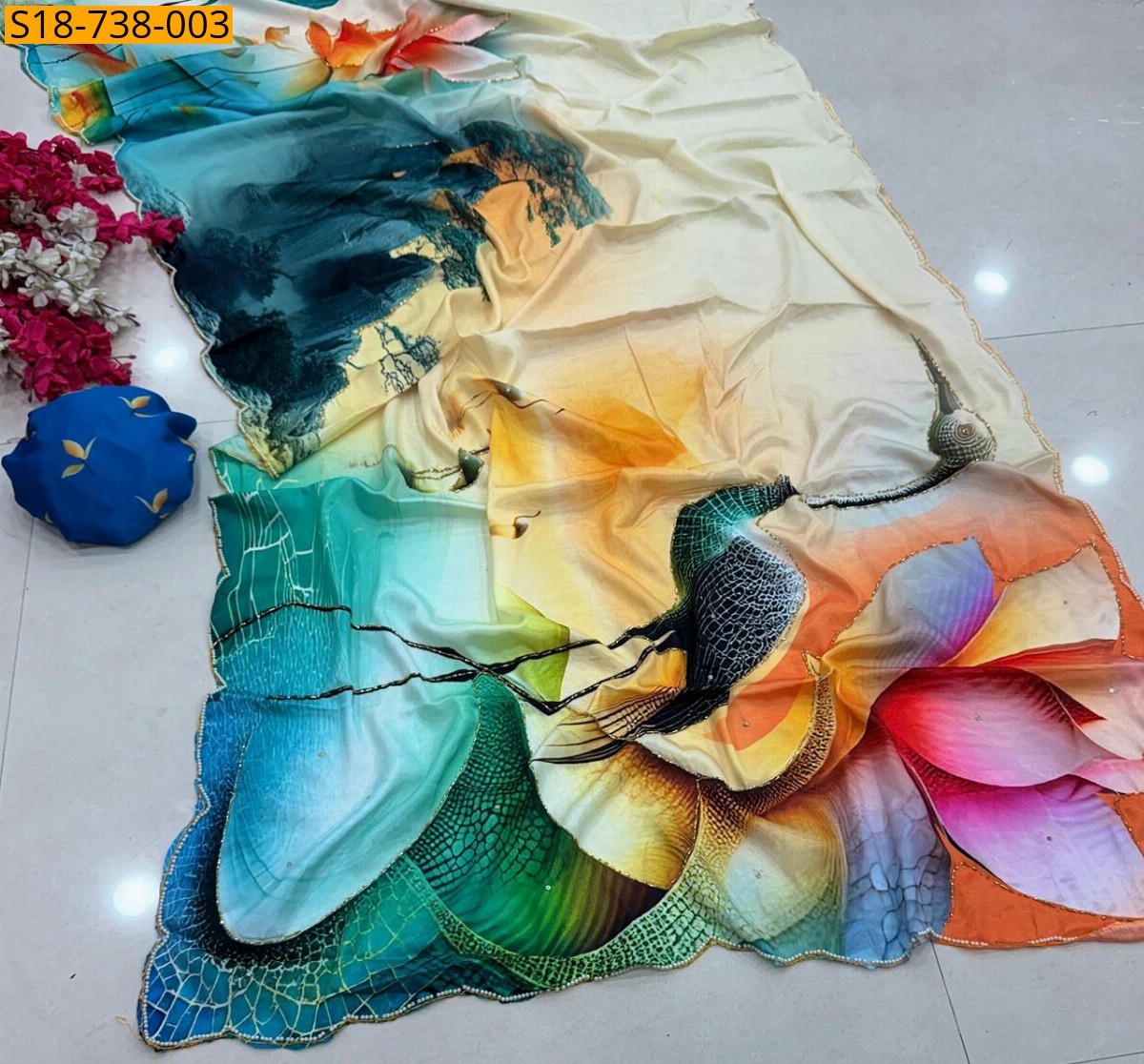 Multi Color Malai Silk Sarees