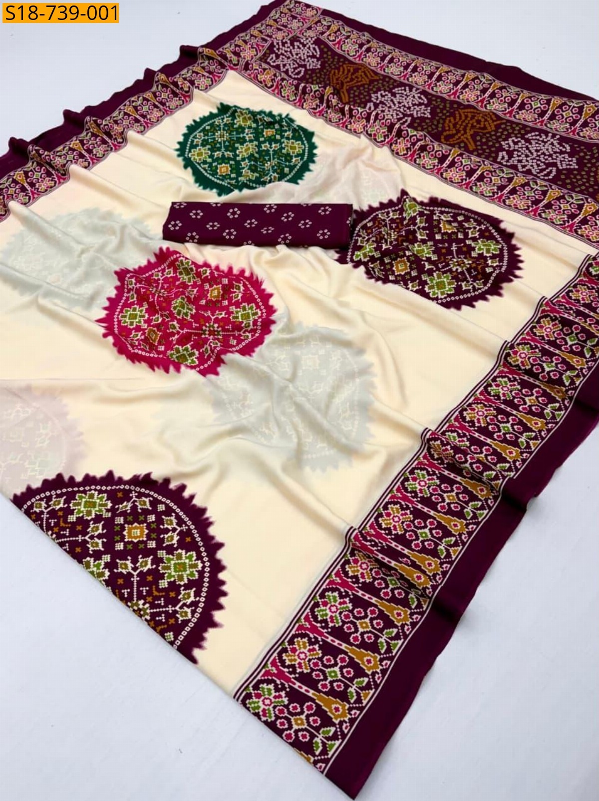 Maroon Fancy Semi Gajji Sarees