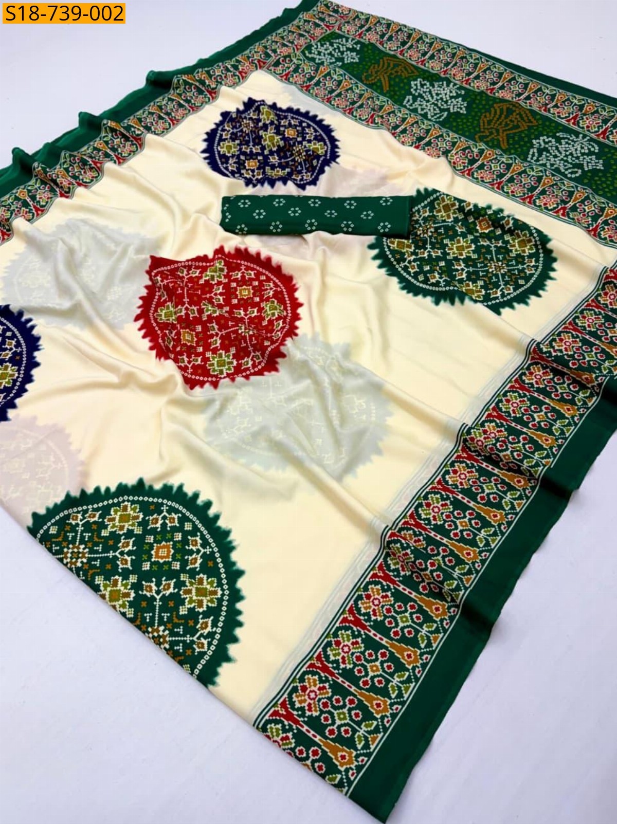 Green Fancy Semi Gajji Sarees