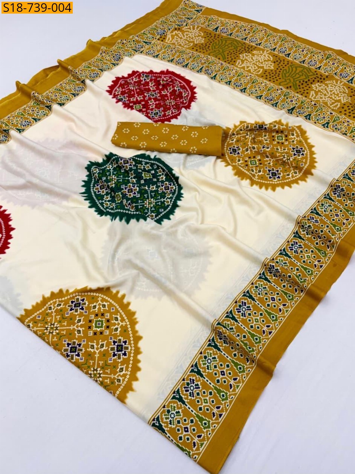 Yellow Fancy Semi Gajji Sarees